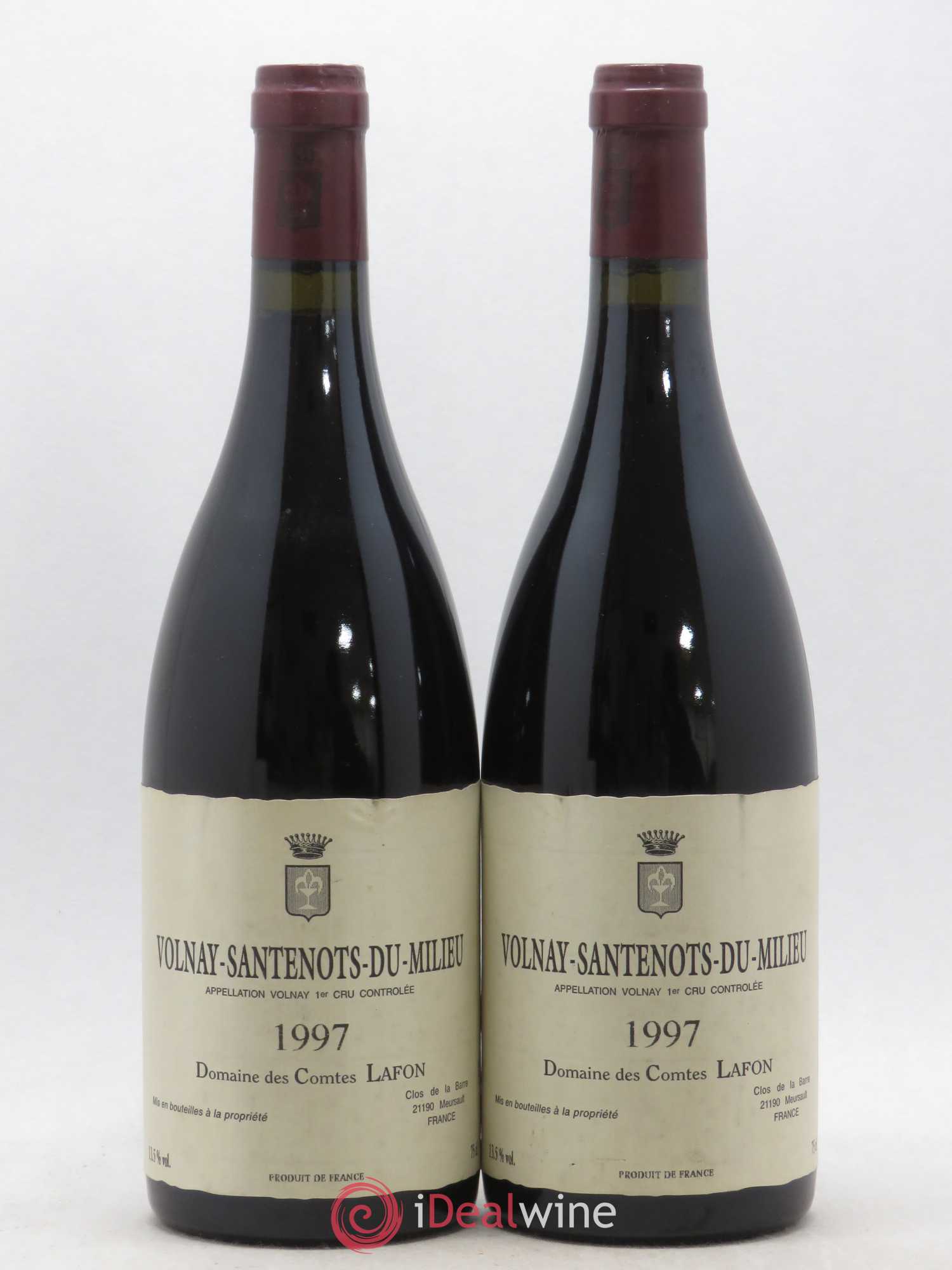 Volnay 1er Cru Santenots du Milieu Comtes Lafon (Domaine des) 1997 - Lot de 2 bouteilles - 0