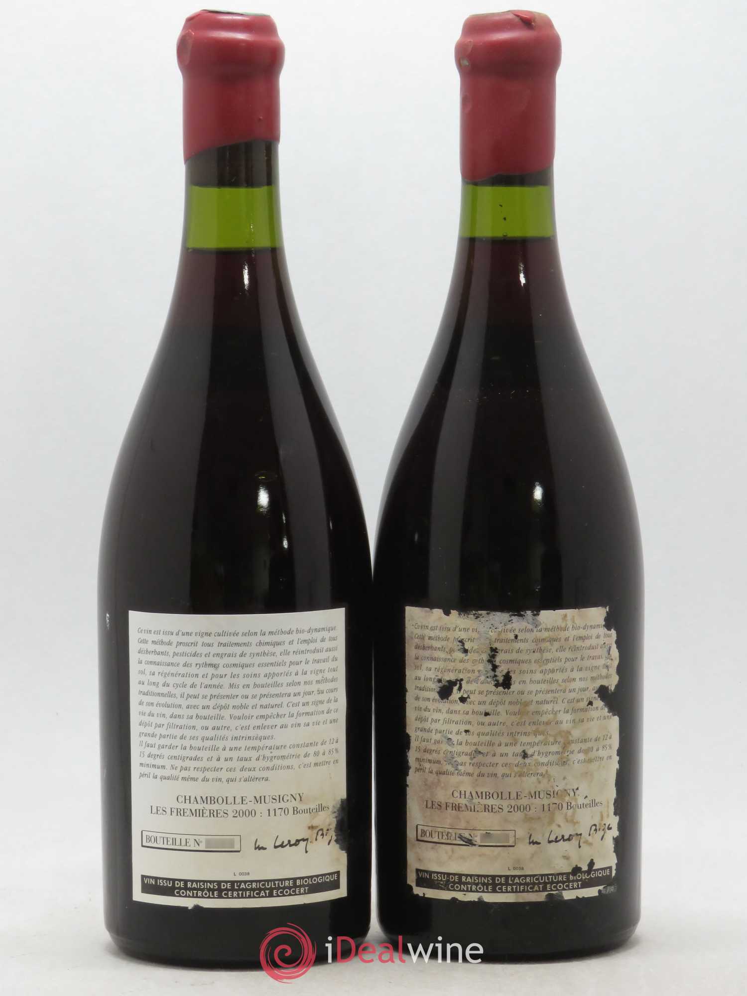 Chambolle-Musigny Les Fremières Leroy (Domaine) 2000 - Lot de 2 bouteilles - 1
