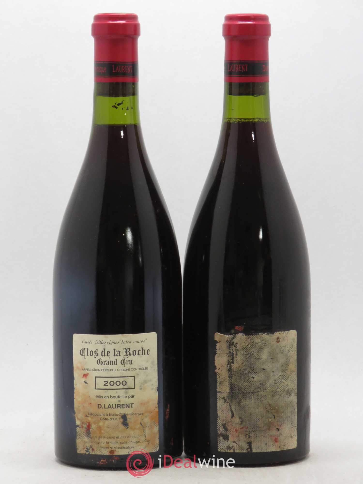 Clos de la Roche Grand Cru Vieilles vignes Intra-muros Dominique Laurent 2000 - Lot de 2 bouteilles - 1
