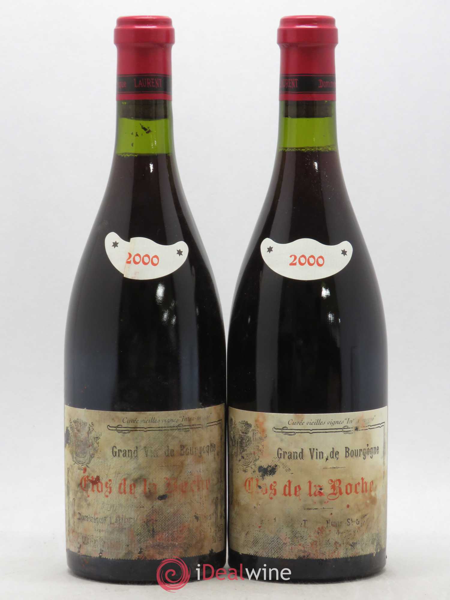 Clos de la Roche Grand Cru Vieilles vignes Intra-muros Dominique Laurent 2000 - Lot de 2 bouteilles - 0