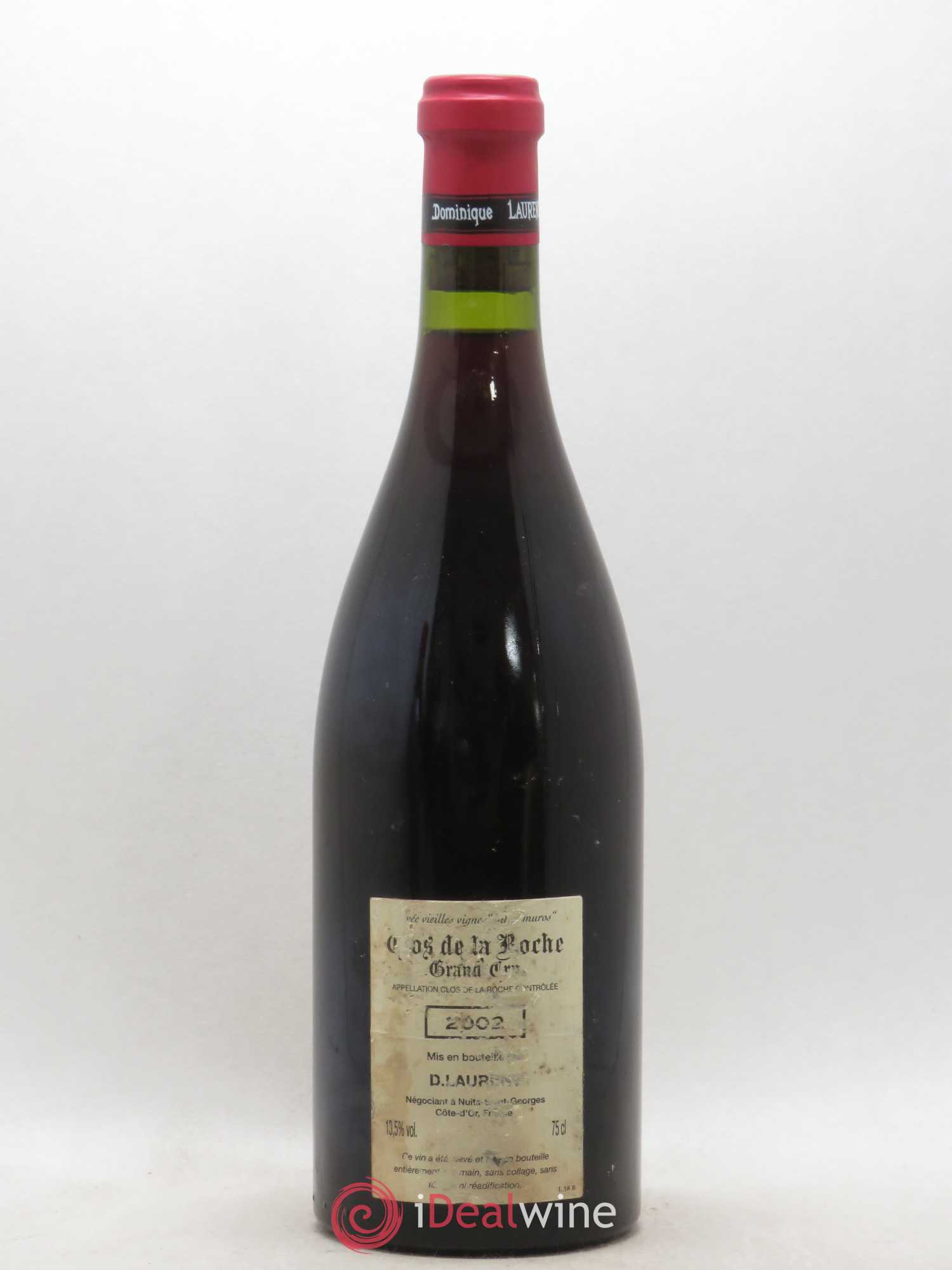 Clos de la Roche Grand Cru Vieilles vignes Intra-muros Dominique Laurent 2002 - Lot de 1 bouteille - 1
