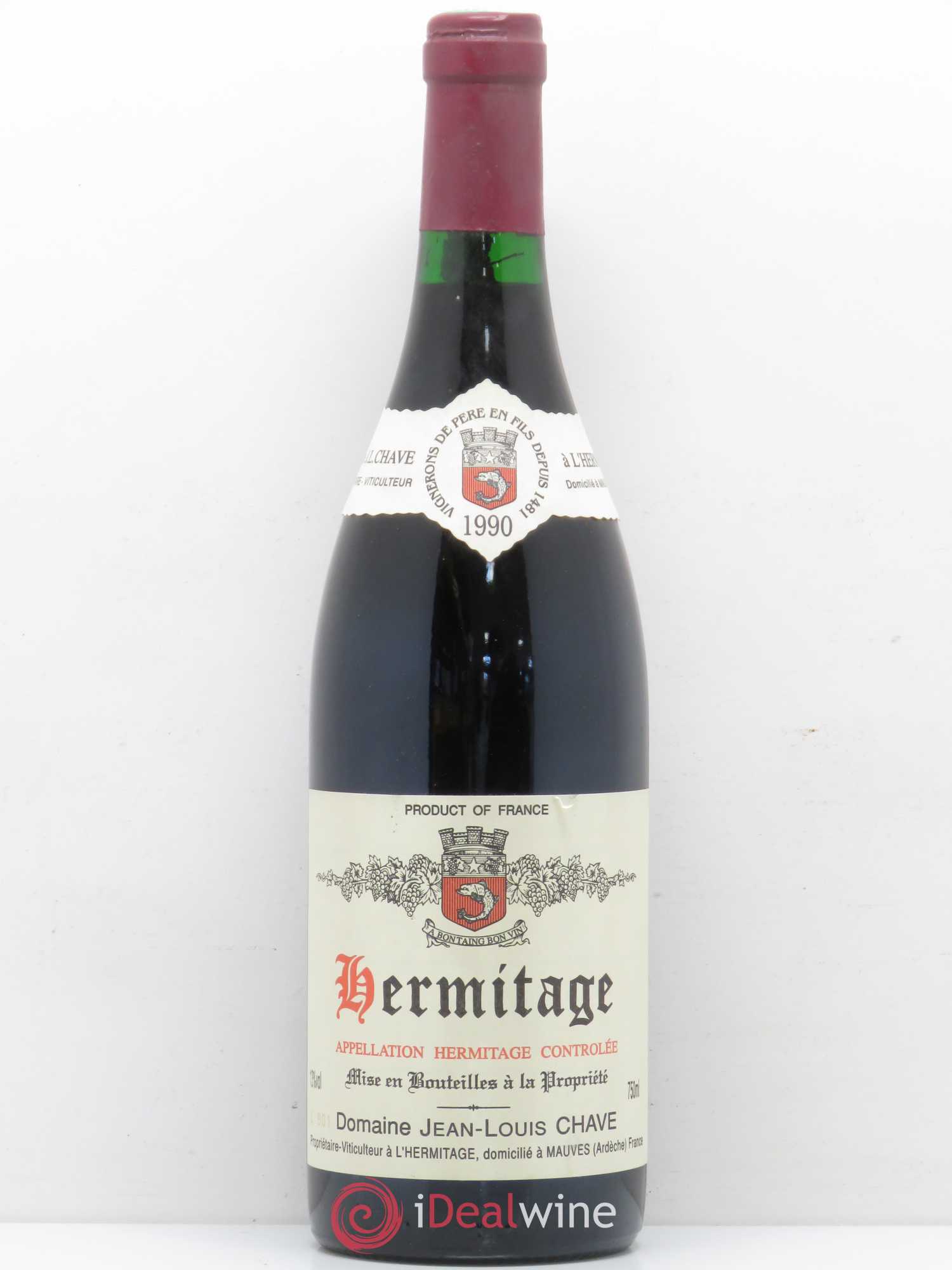 Hermitage Jean-Louis Chave 1990 - Lot de 1 bouteille - 0