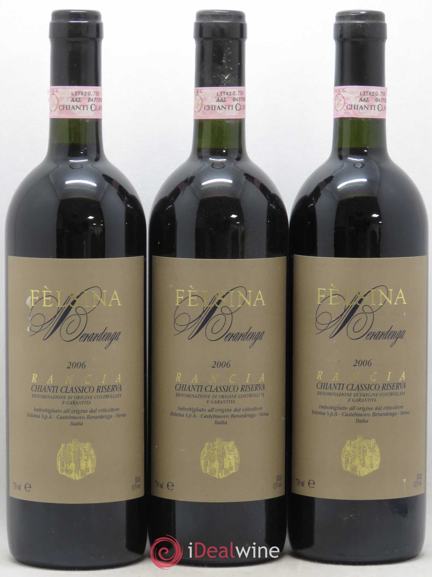 Chianti Classico DOCG Riserva Felsina Rancia 2006 - Lot of 3 bottles - 0