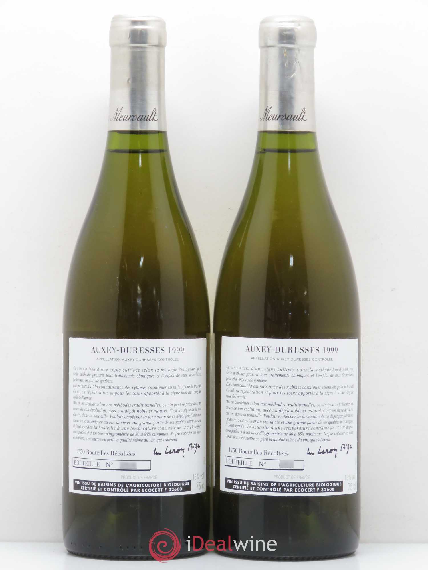 Auxey-Duresses Domaine d'Auvenay 1999 - Posten von 2 Flaschen - 1