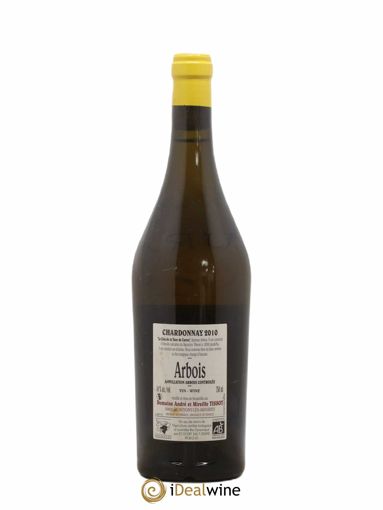 Arbois Chardonnay Le Clos de la Tour de Curon Bénédicte et Stéphane Tissot 2010 - Lot de 1 bouteille - 1