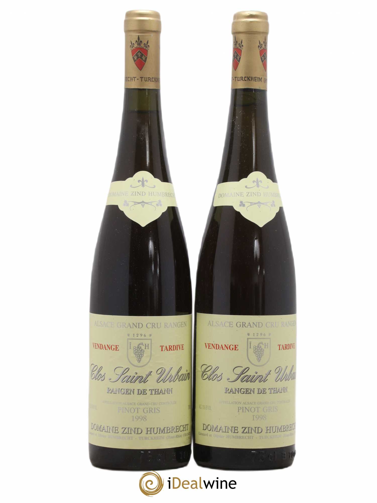 Alsace Pinot Gris Grand Cru Rangen de Thann Clos Saint-Urbain Zind-Humbrecht (Domaine) Vendanges tardives 1998 - Lotto di 2 bottiglie - 0