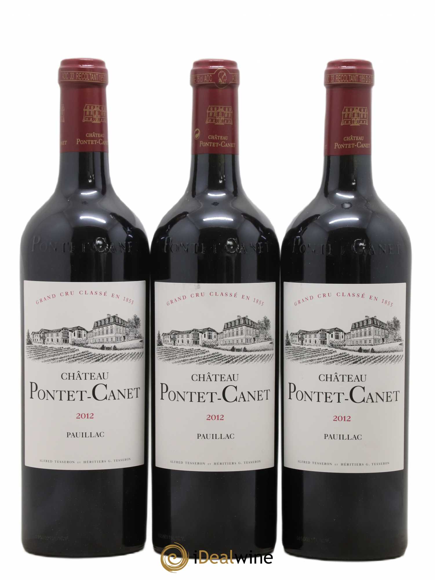 Château Pontet Canet 5ème Grand Cru Classé 2012 - Lot de 3 bouteilles - 0