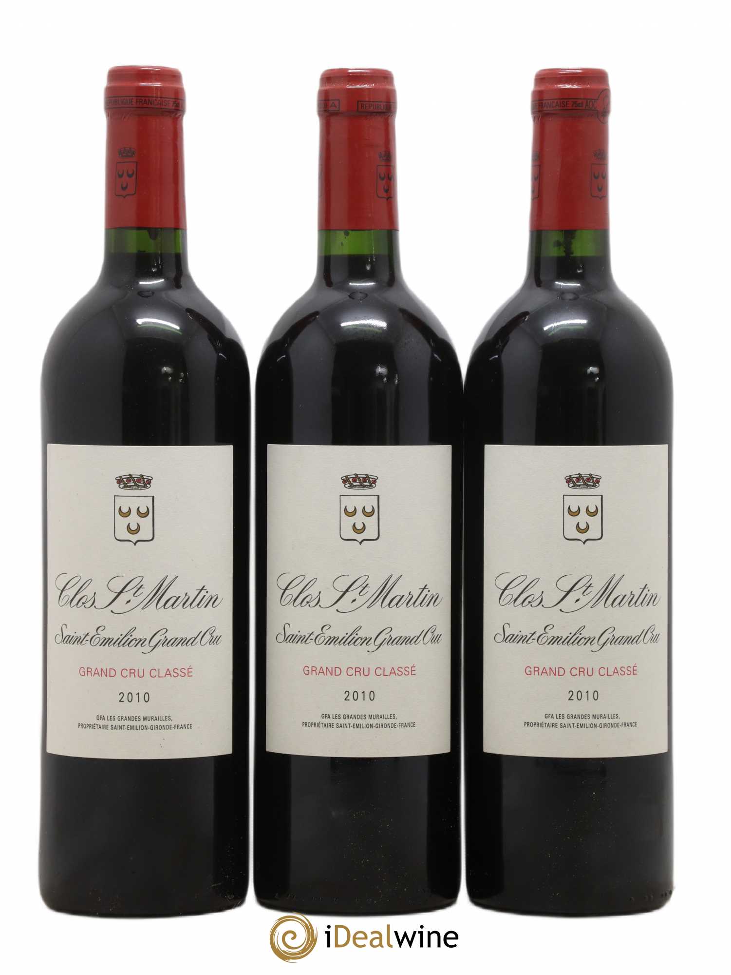 Clos Saint Martin Grand Cru Classé 2010 - Lot de 3 bouteilles - 0