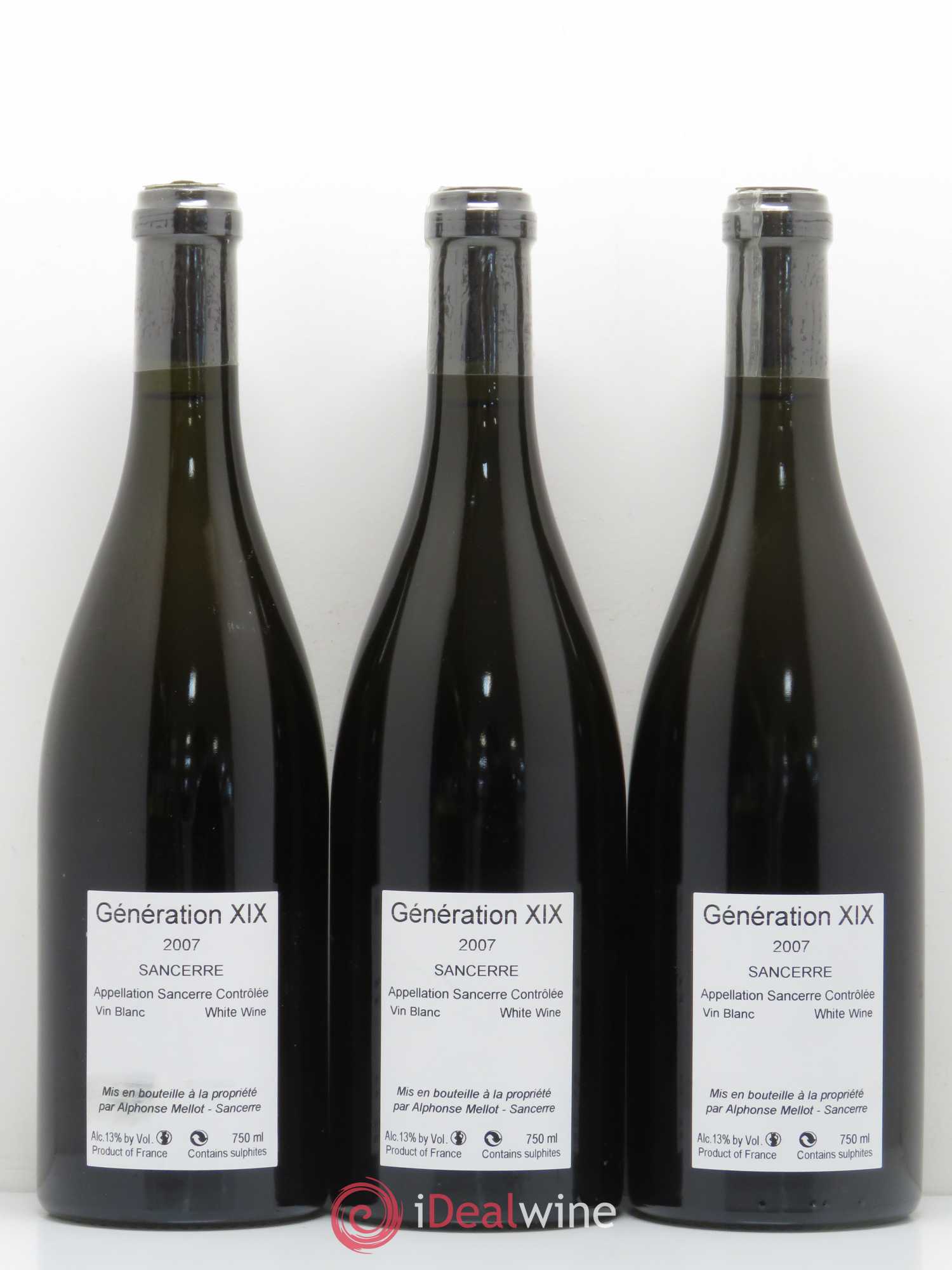 Sancerre Génération XIX Alphonse Mellot 2007 - Lot de 3 bouteilles - 1