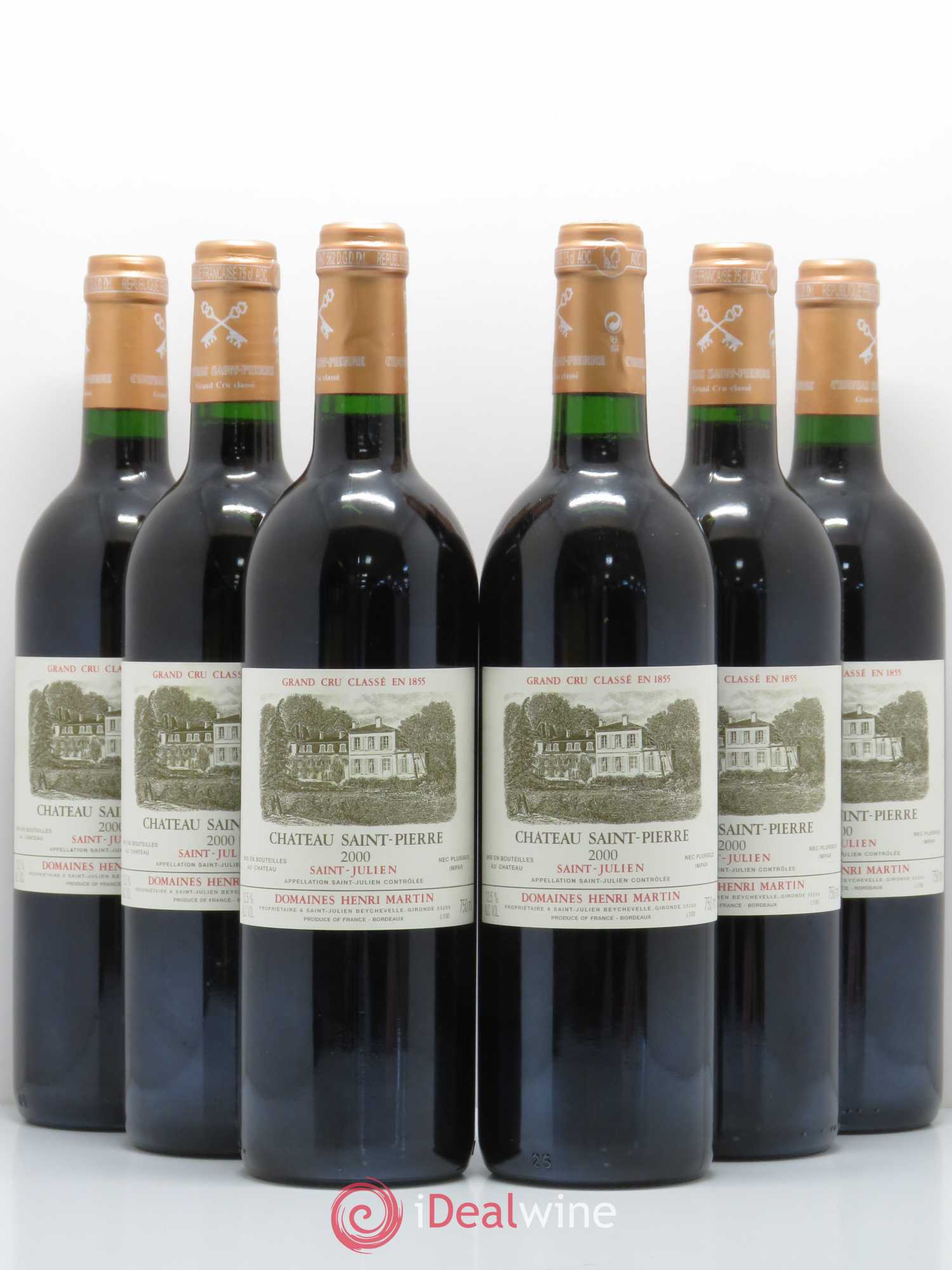 Château Saint-Pierre 4ème Grand Cru Classé 2000 - Lot de 6 bouteilles - 0