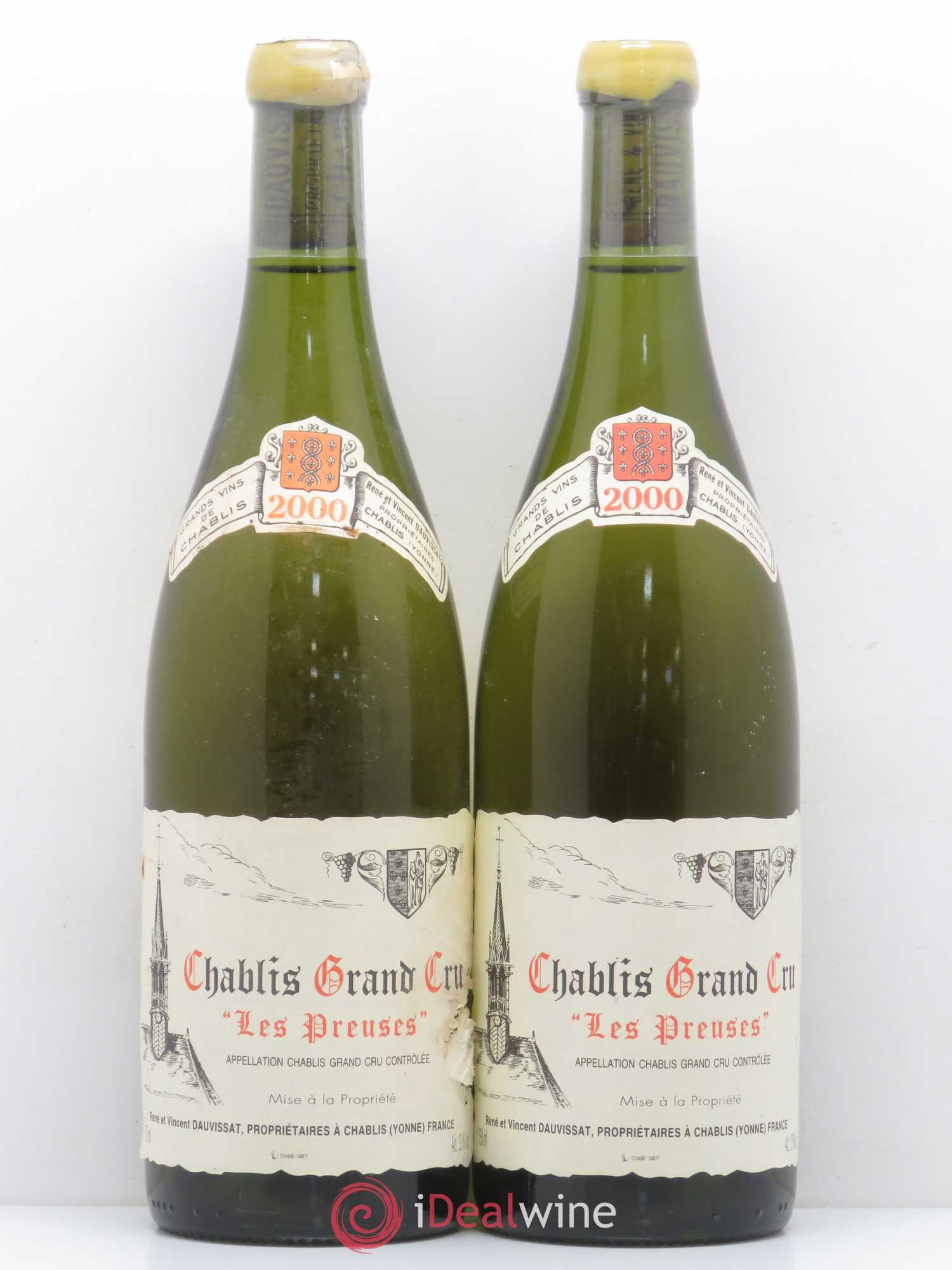 Chablis Grand Cru Les Preuses Vincent Dauvissat (Domaine) 2000 - Lot de 2 bouteilles - 0