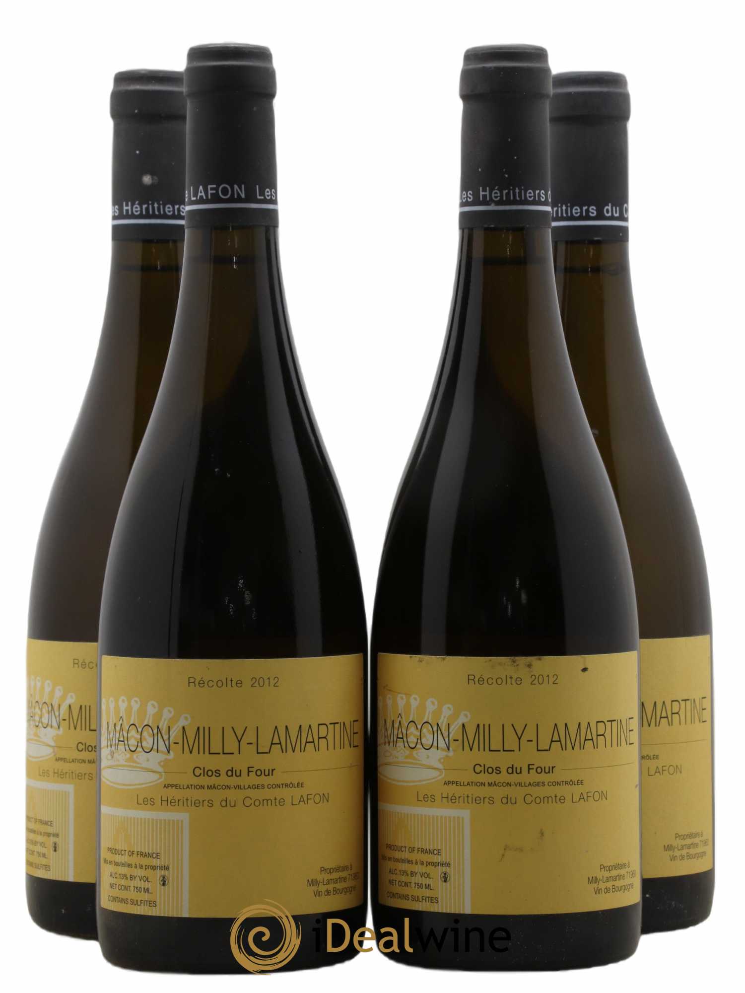 Mâcon Milly-Lamartine Clos du Four Héritiers du Comte Lafon (Domaine des) 2012 - Lot de 4 bouteilles - 0