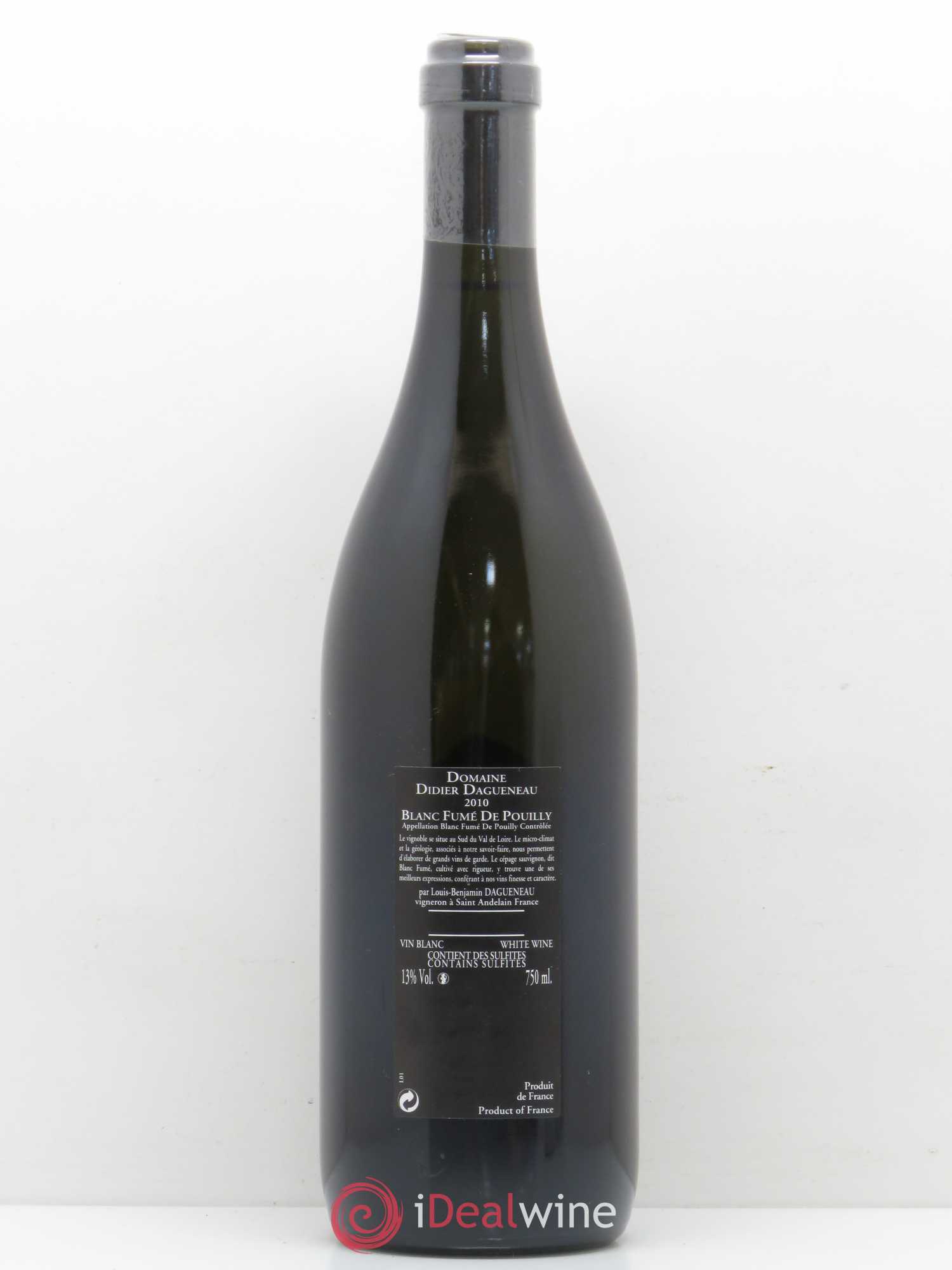 Vin de France (anciennement Pouilly-Fumé) Silex Dagueneau (Domaine Didier - Louis-Benjamin) 2010 - Lot de 1 bouteille - 1