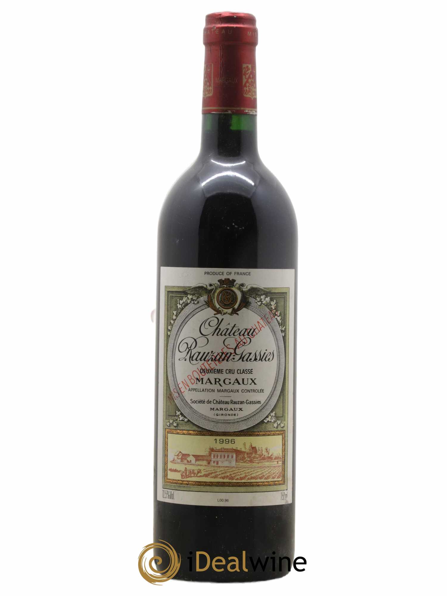 Château Rauzan-Gassies 2ème Grand Cru Classé 1996 - Lot de 1 bouteille - 0