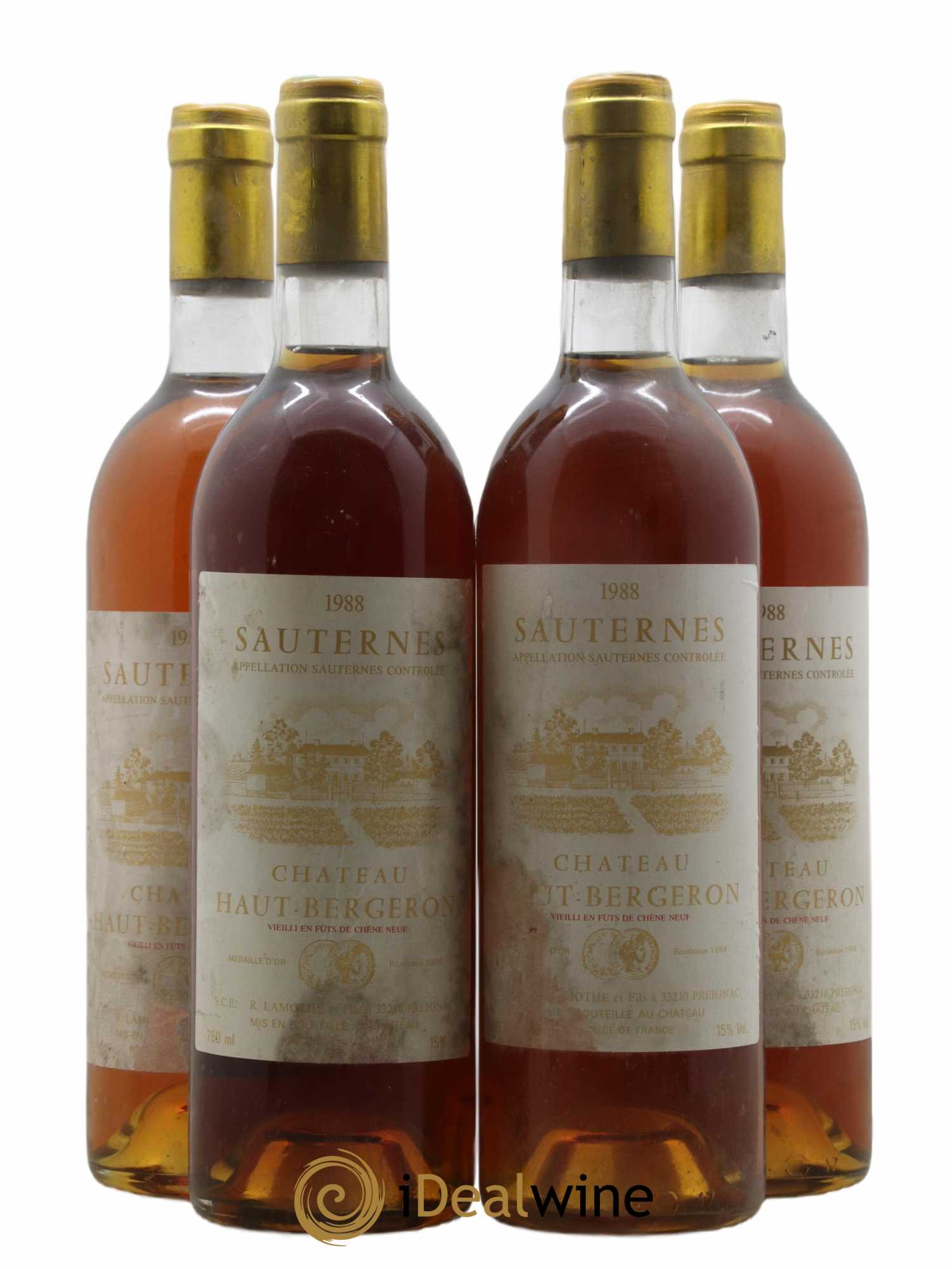 Château Haut-Bergeron 1988 - Lotto di 4 bottiglie - 0