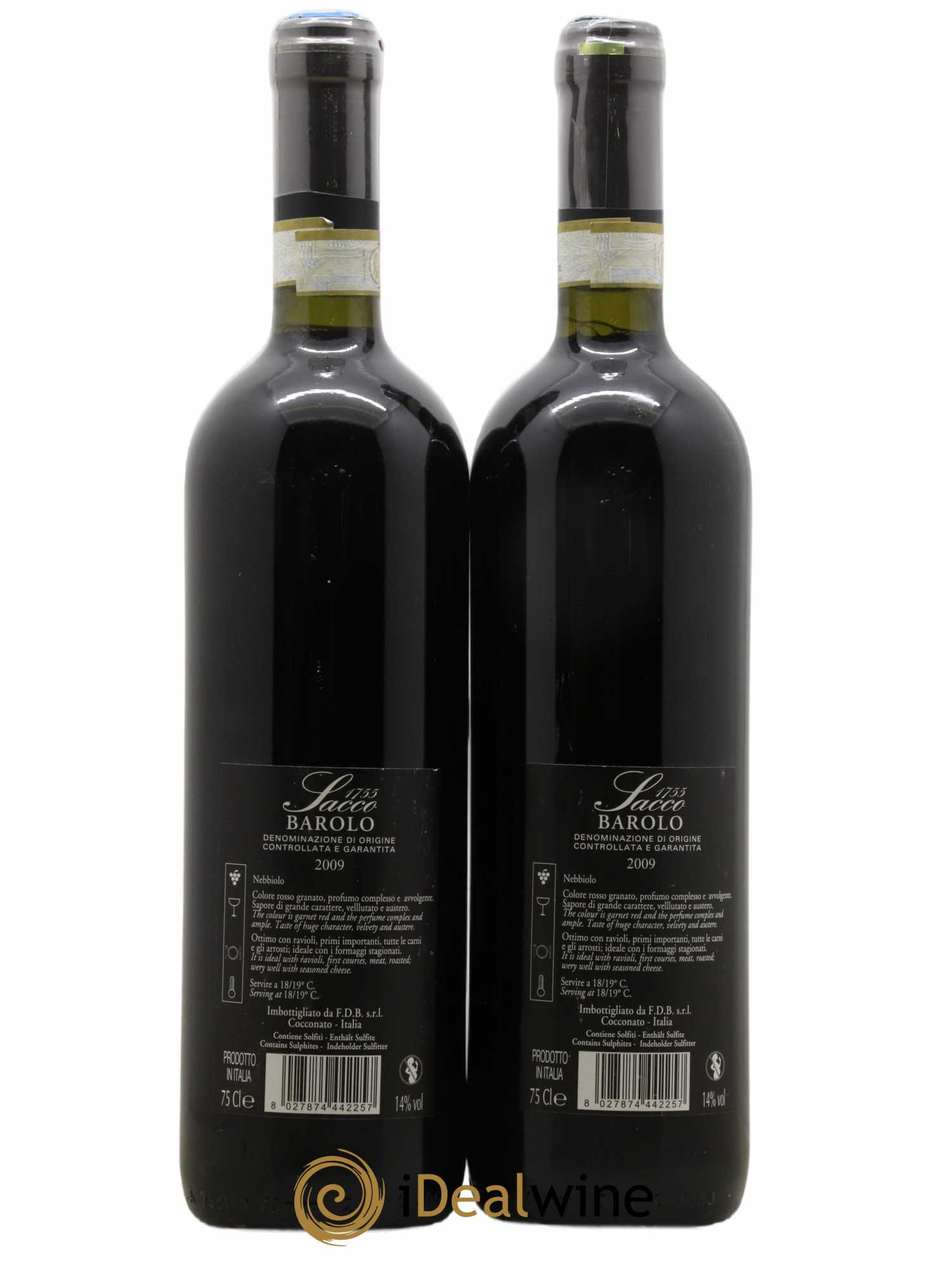 Barolo Sacco 2009 - Lot de 2 bouteilles - 1