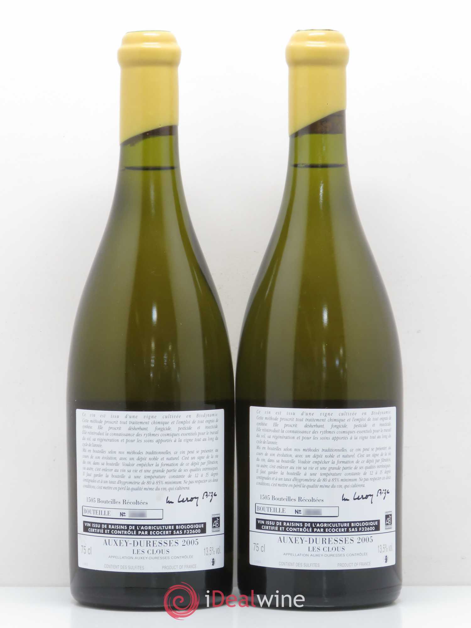 Auxey-Duresses Les Clous d'Auvenay (Domaine) 2005 - Lot de 2 bouteilles - 1