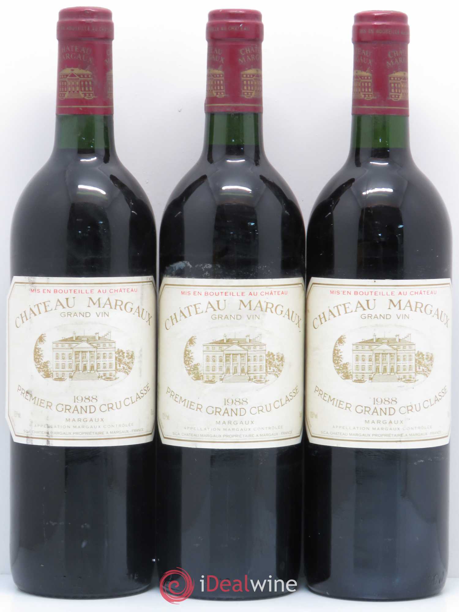 Château Margaux 1er Grand Cru Classé 1988 - Lot de 3 bouteilles - 0