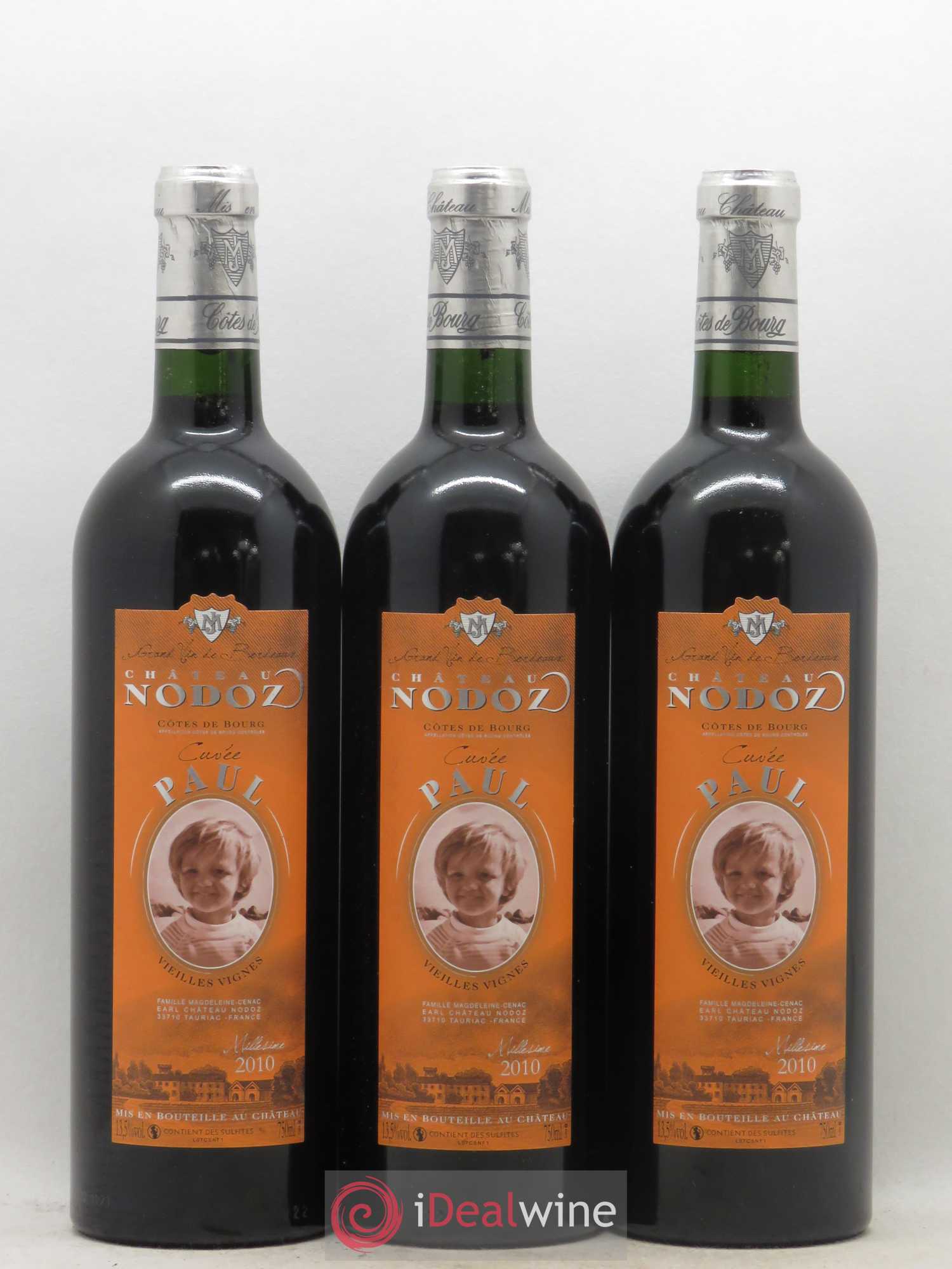 Côtes de Bourg Vieilles Vignes Cuvée Paul Nodoz 2010 - Posten von 3 Flaschen - 0