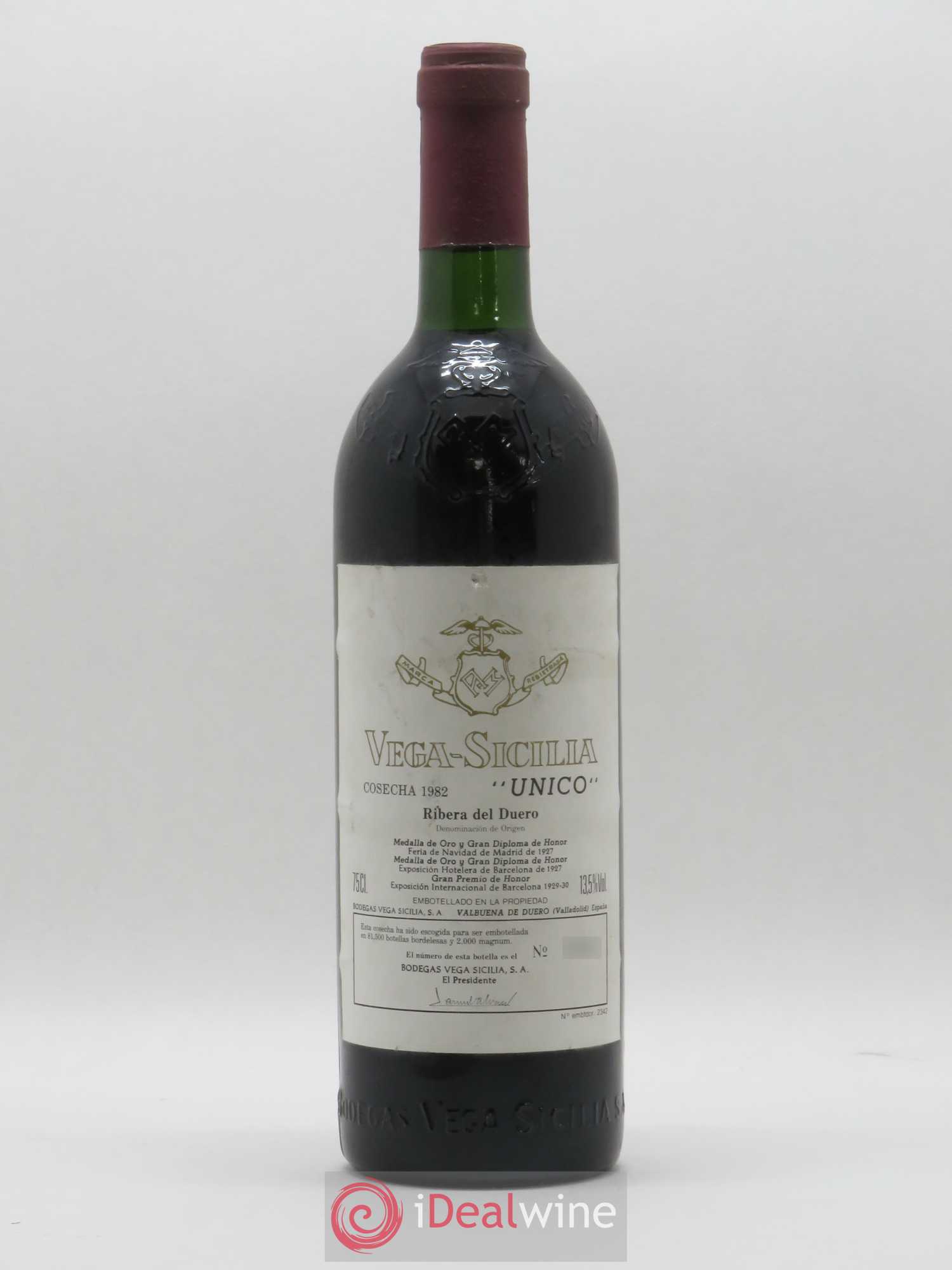 Ribera Del Duero DO Vega Sicilia Unico Famille Alvarez 1982 - Lot de 1 bouteille - 0