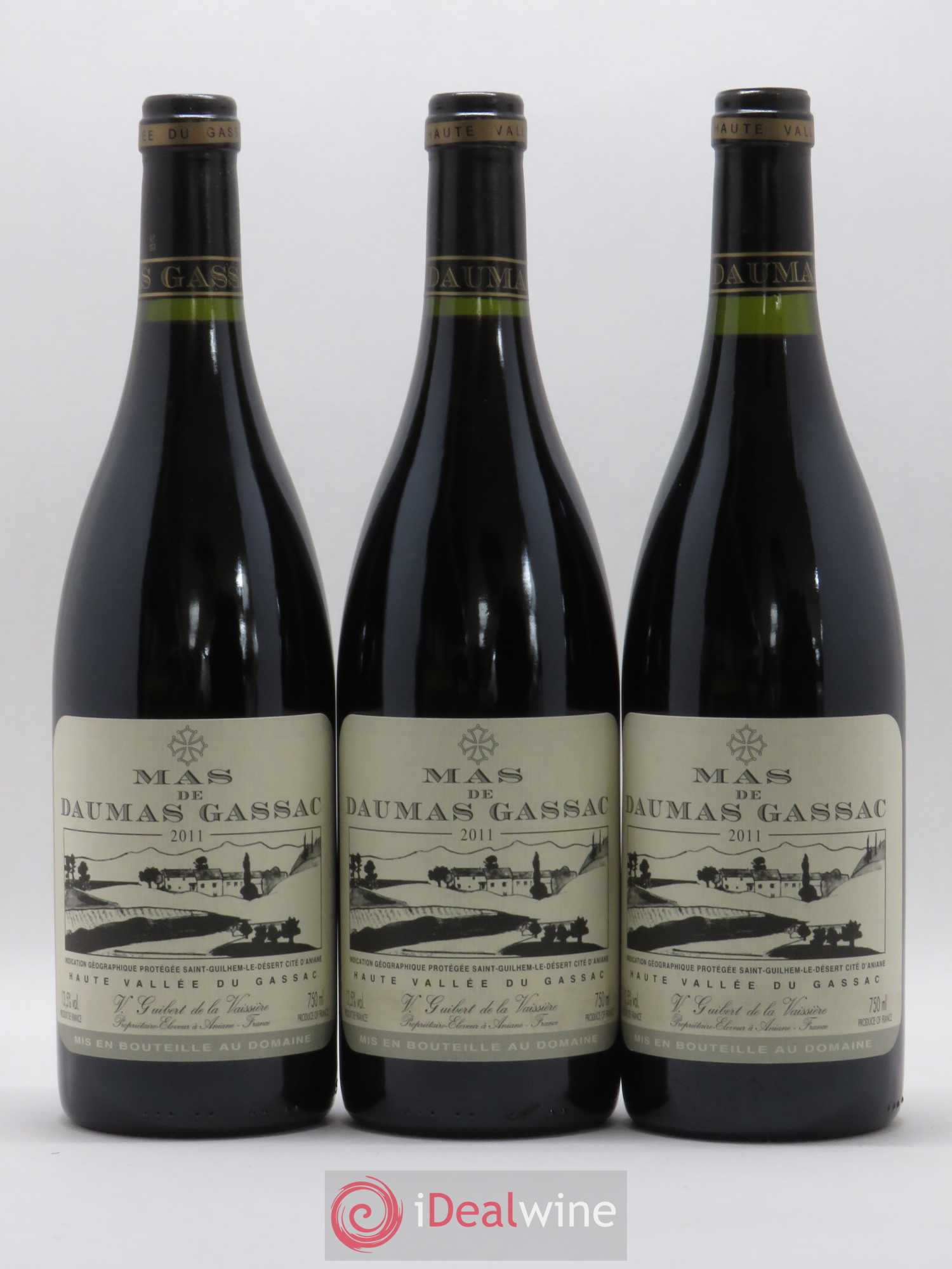 Saint-Guilhem-le-Désert - Cité d'Aniane Mas Daumas Gassac Famille Guibert de La Vaissière 2011 - Lot de 6 bouteilles - 1