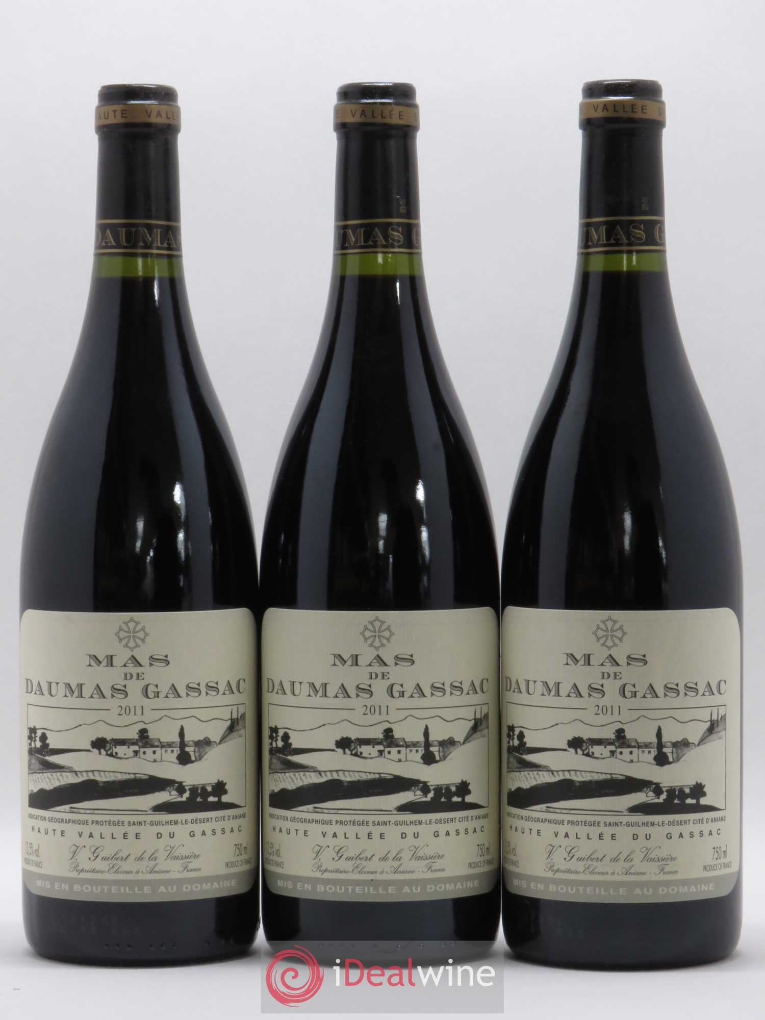 Saint-Guilhem-le-Désert - Cité d'Aniane Mas Daumas Gassac Famille Guibert de La Vaissière 2011 - Lot de 6 bouteilles - 1