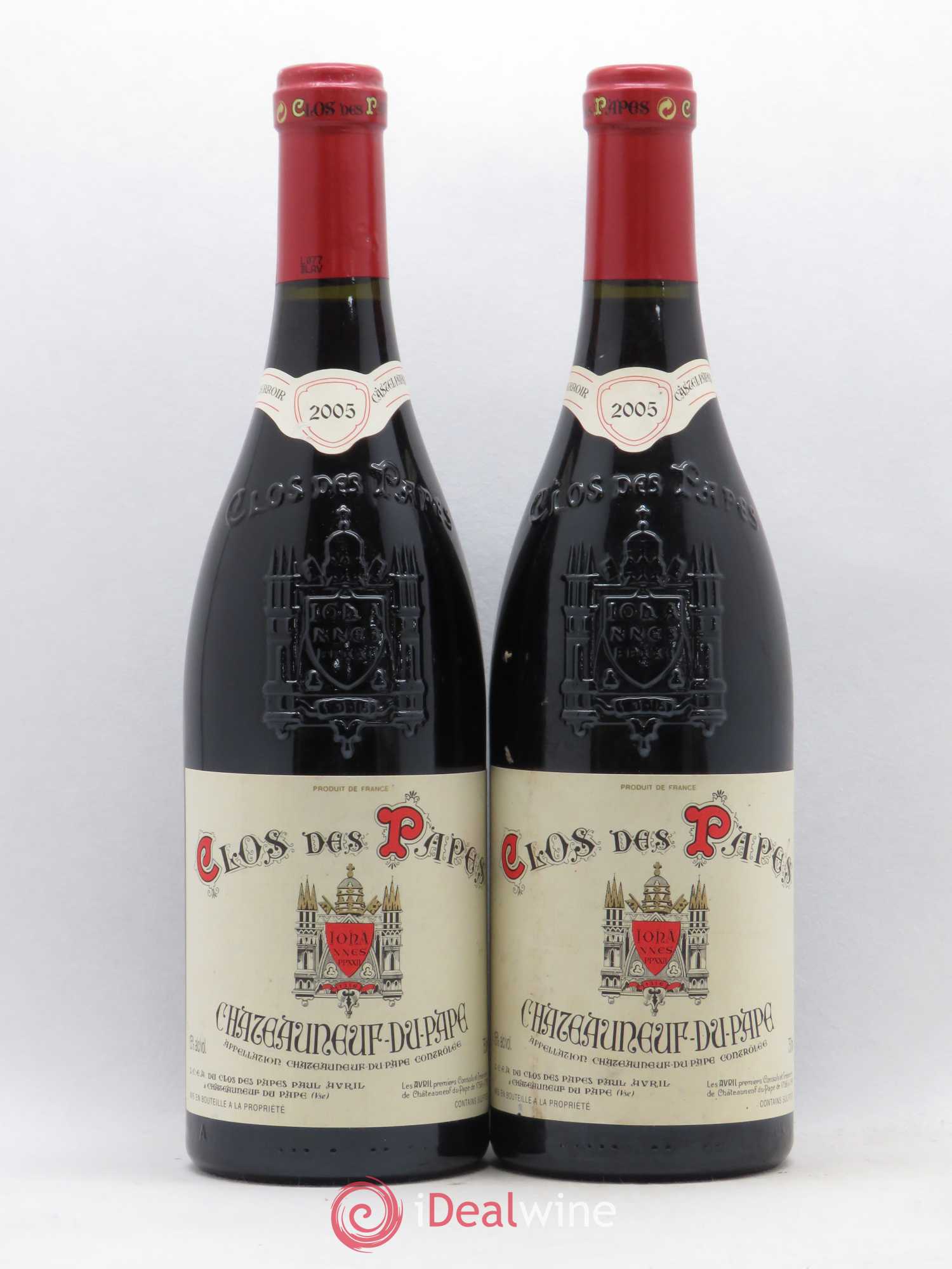 Châteauneuf-du-Pape Clos des Papes - Paul Avril 2005 - Lot de 2 bouteilles - 0