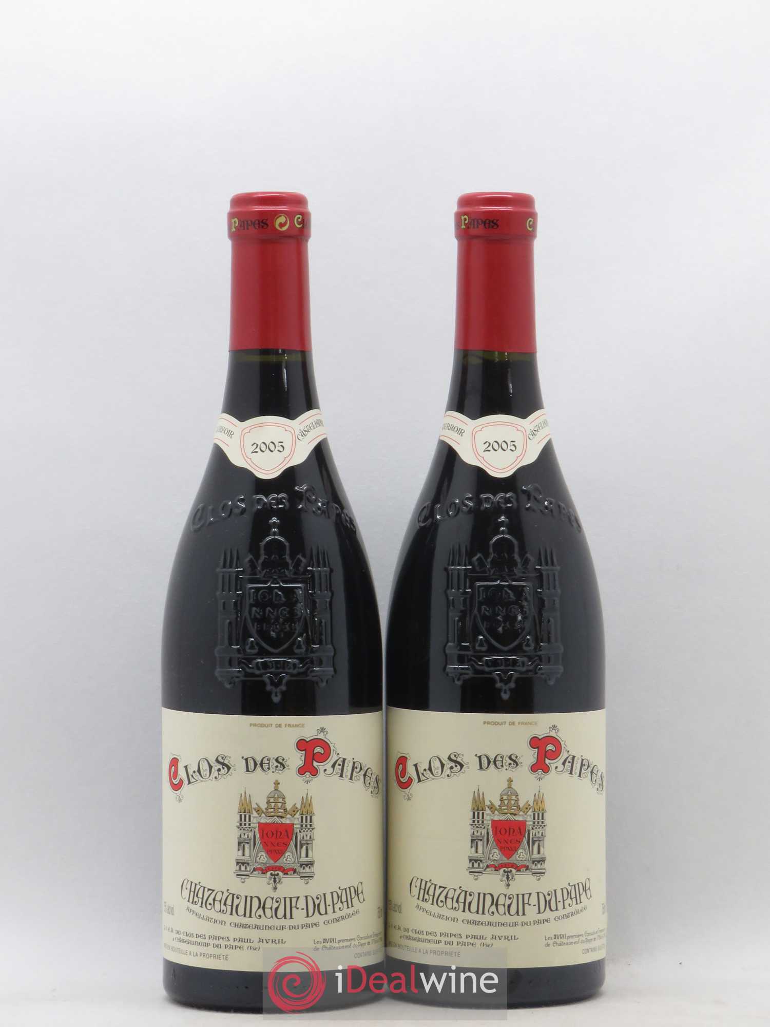 Châteauneuf-du-Pape Clos des Papes - Paul Avril 2005 - Lot de 2 bouteilles - 0