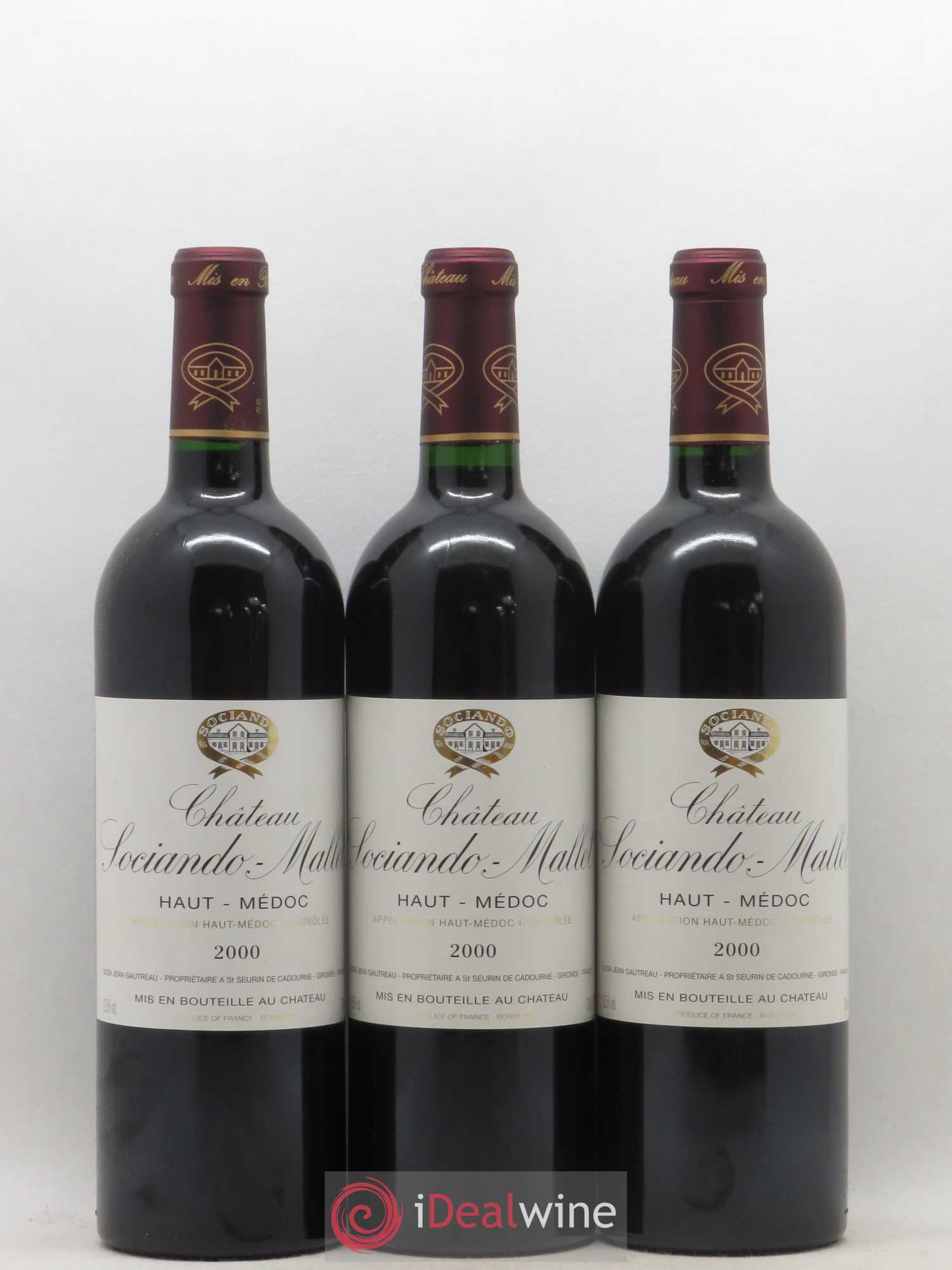 Château Sociando Mallet 2000 - Lot de 12 bouteilles - 1