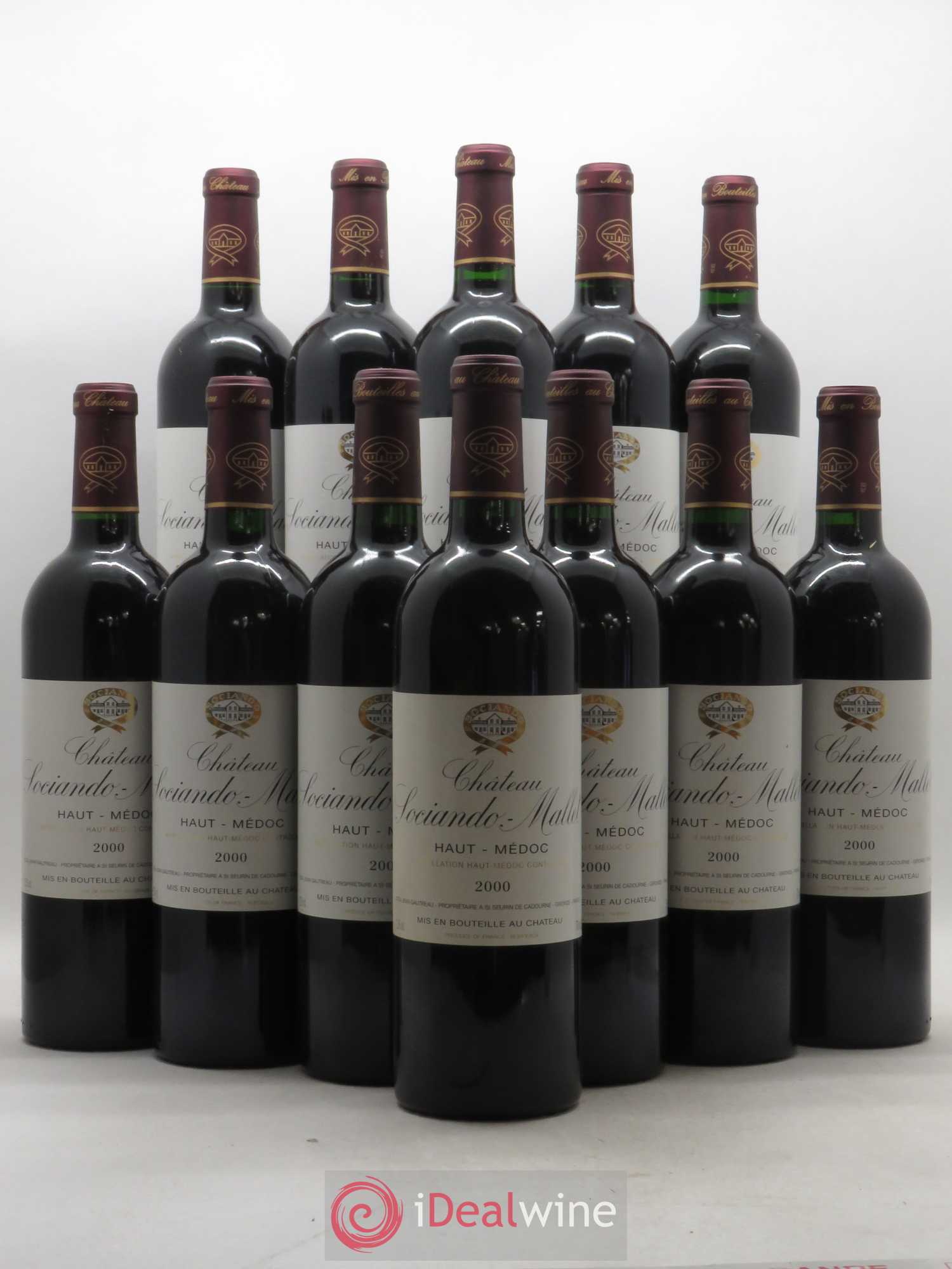 Château Sociando Mallet 2000 - Lot de 12 bouteilles - 0