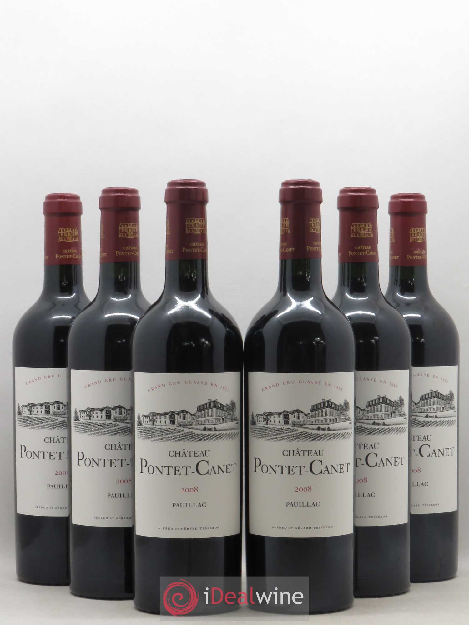 Château Pontet Canet 5ème Grand Cru Classé 2008 - Lot de 6 bouteilles - 0