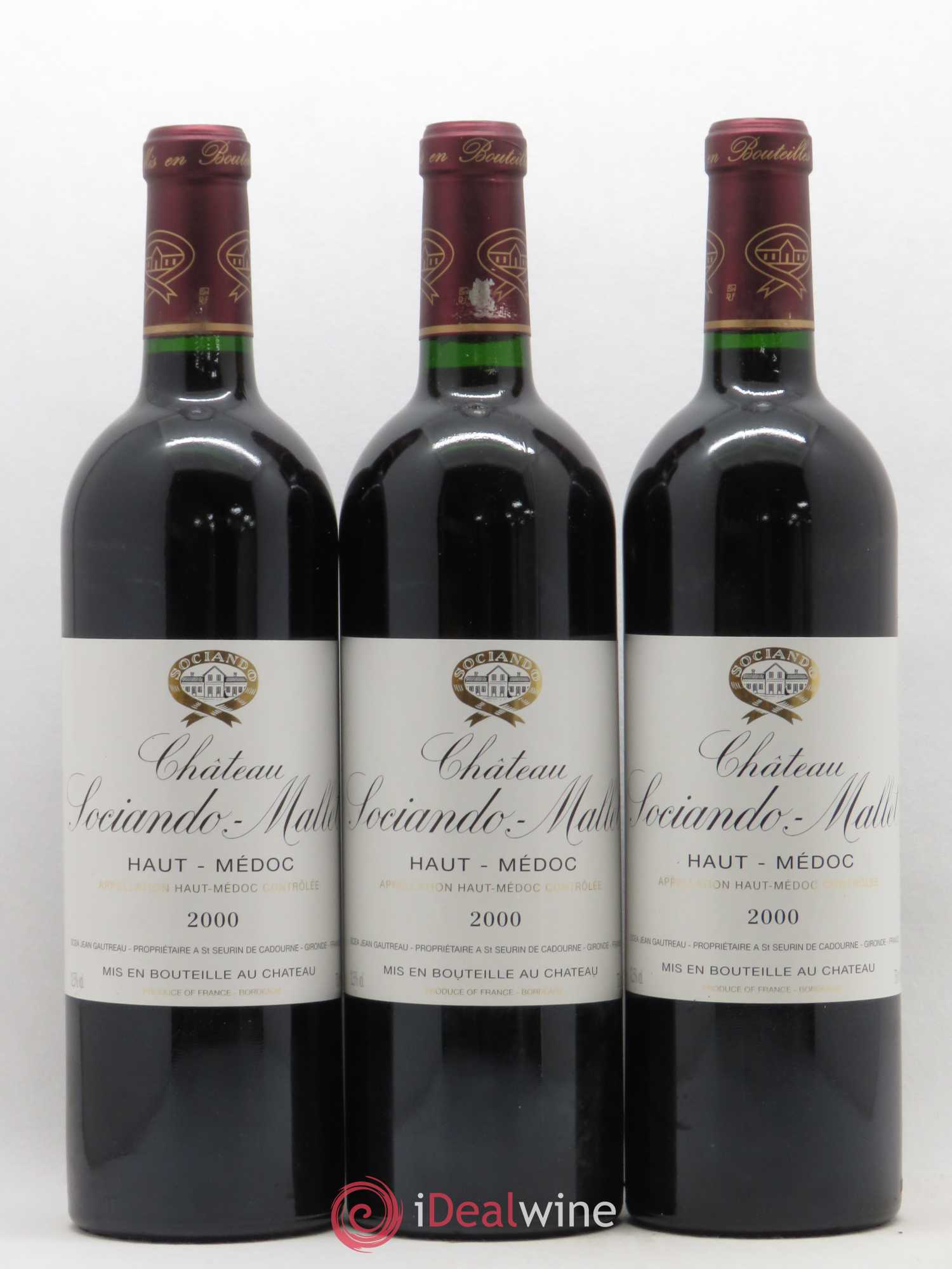Château Sociando Mallet 2000 - Lot de 12 bouteilles - 1