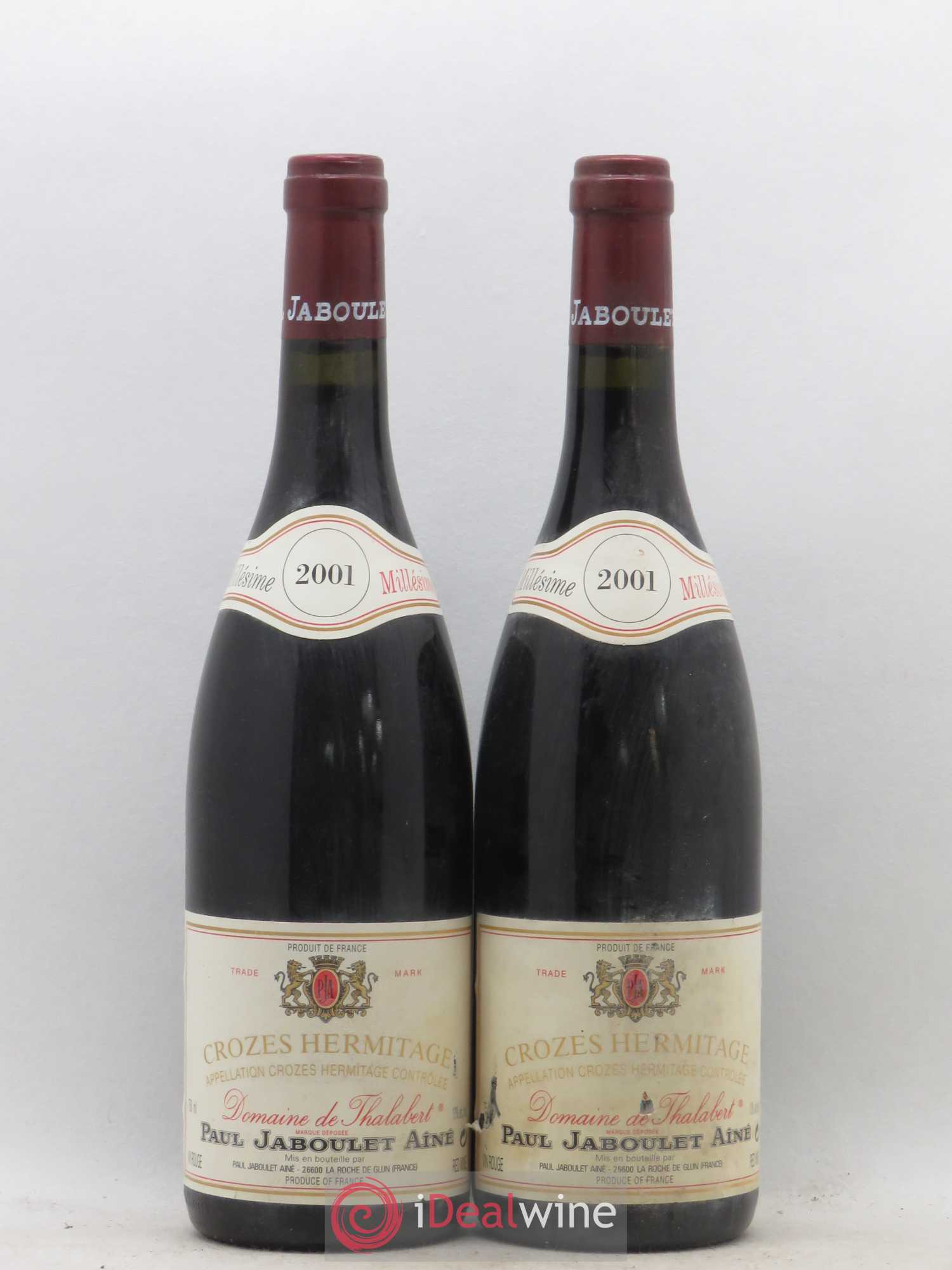 Crozes-Hermitage Domaine de Thalabert Paul Jaboulet Ainé 2001 - Lot de 2 bouteilles - 0