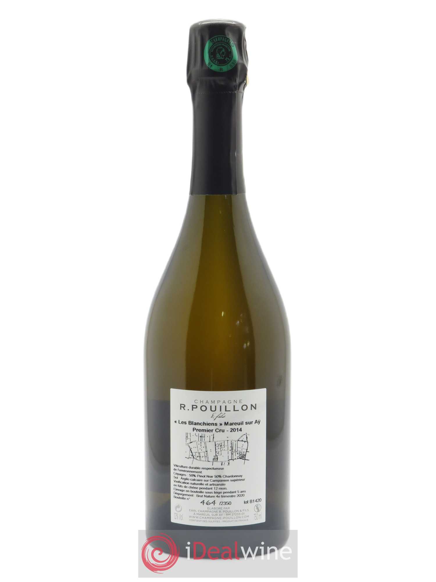 Les Blanchiens 1er Cru Brut Nature R. Pouillon & fils 2014 - Lot de 1 bouteille - 1