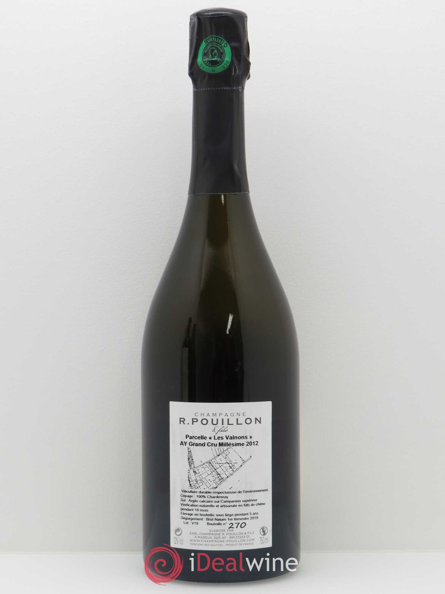 Les Valnons Grand Cru Extra-Brut R. Pouillon & fils 2012 - Lot de 1 bouteille - 1