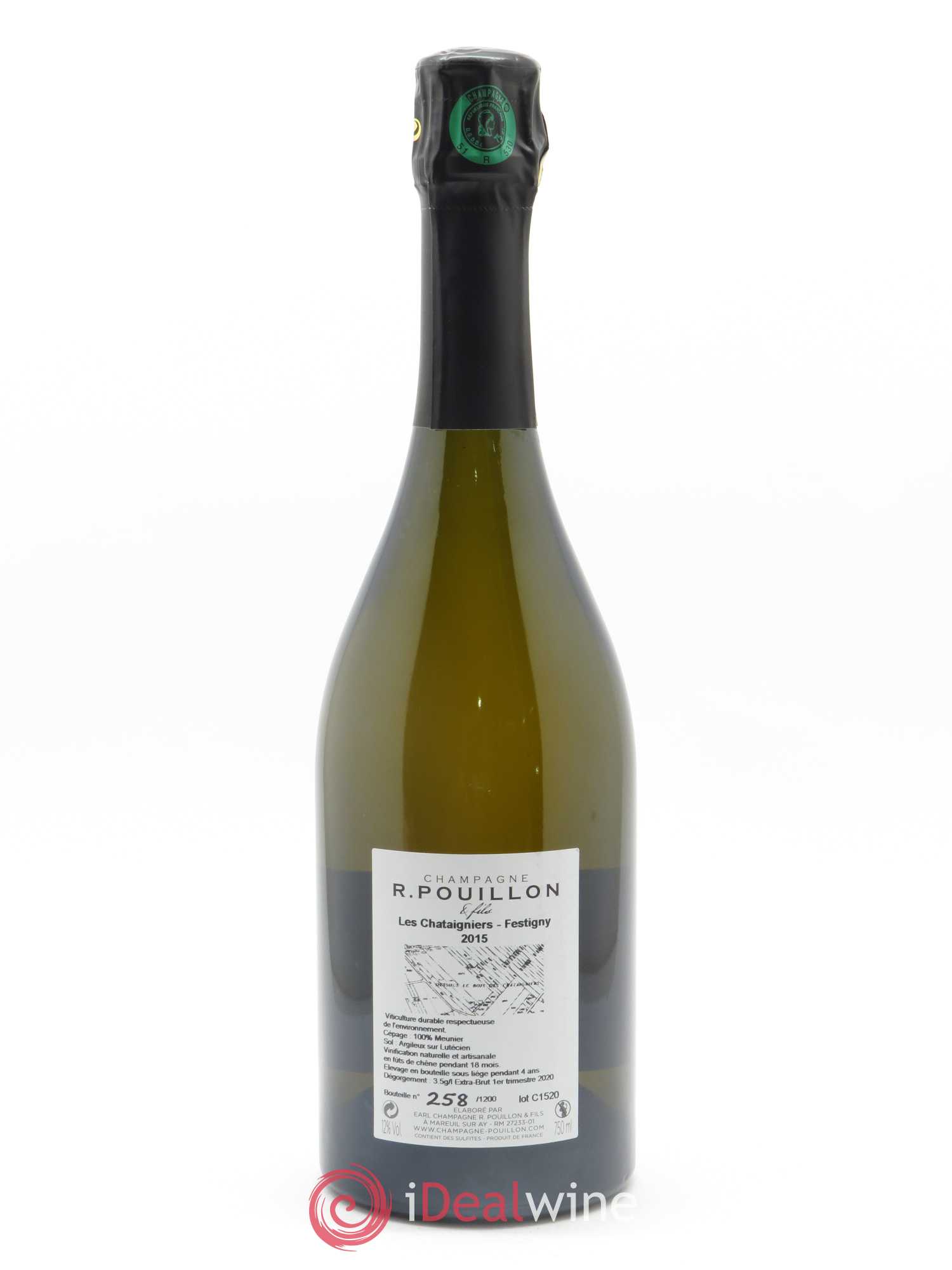 Les Châtaigniers Brut Nature R. Pouillon & fils 2015 - Lot de 1 bouteille - 1