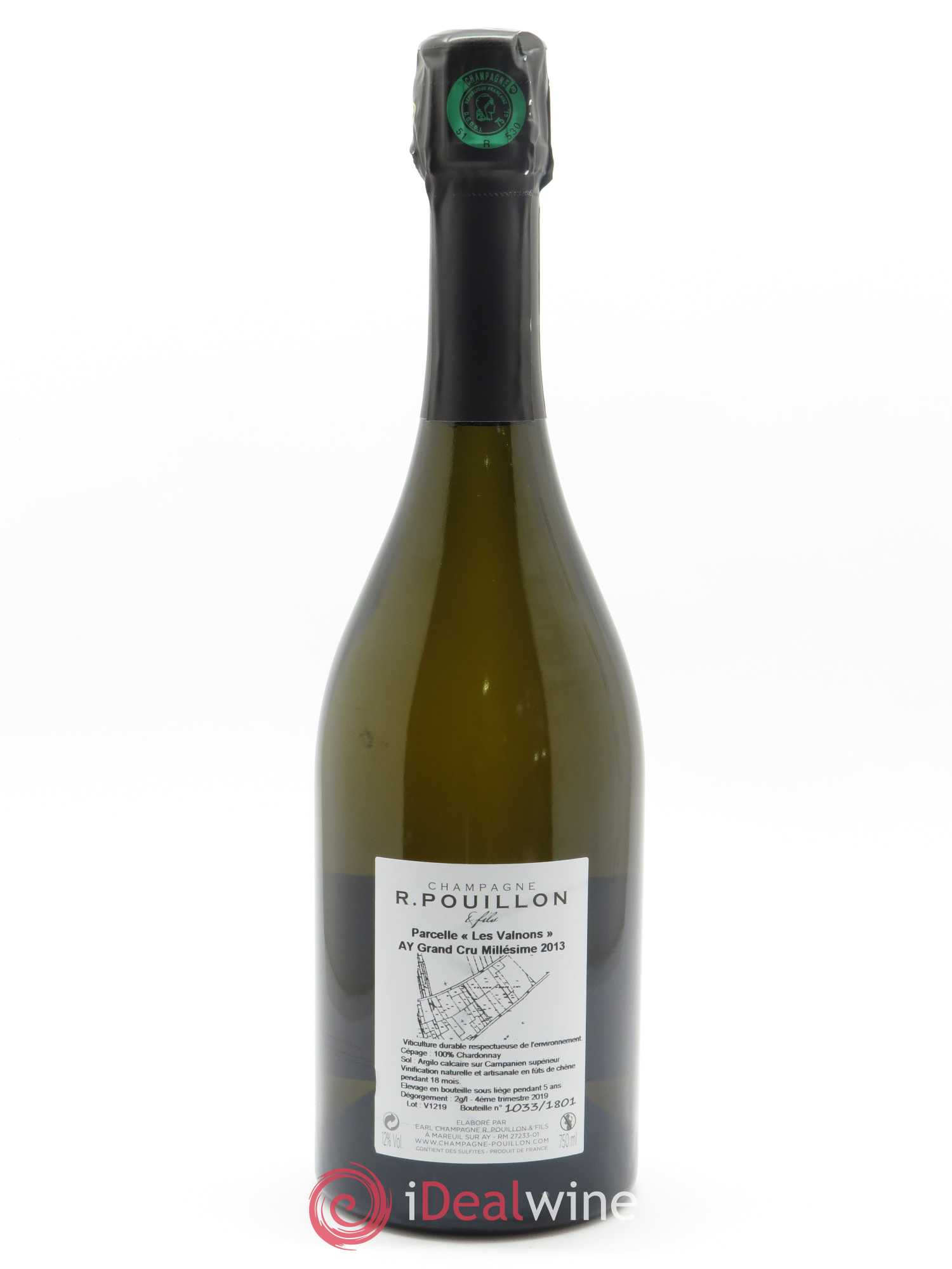 Les Valnons Grand Cru Extra-Brut R. Pouillon & fils 2013 - Lot de 1 bouteille - 1