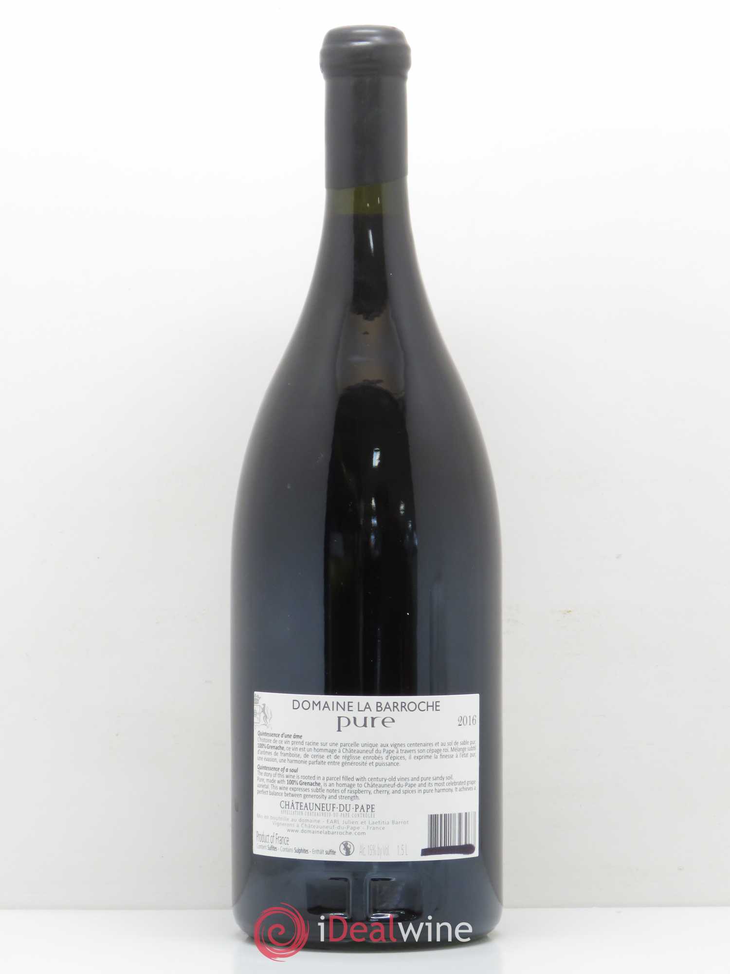 Châteauneuf-du-Pape Cuvée Pure Domaine La Barroche 2016 - Lot de 1 magnum - 1