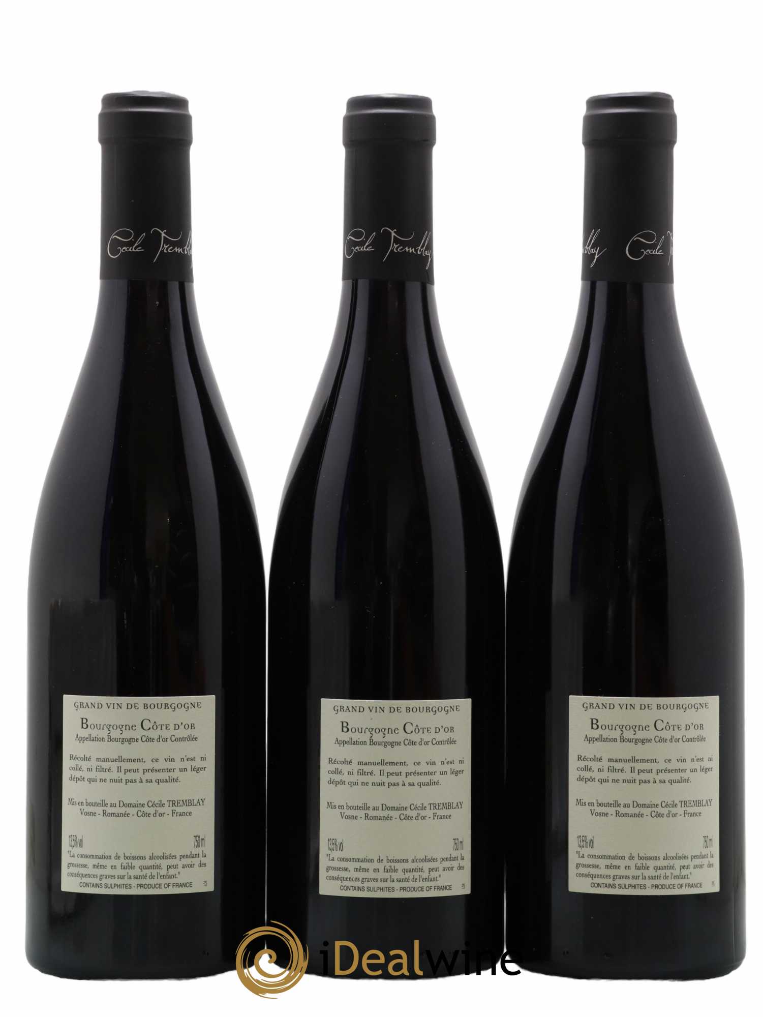 Bourgogne Côte-d'Or Cécile Tremblay 2020 - Lot de 3 bouteilles - 1
