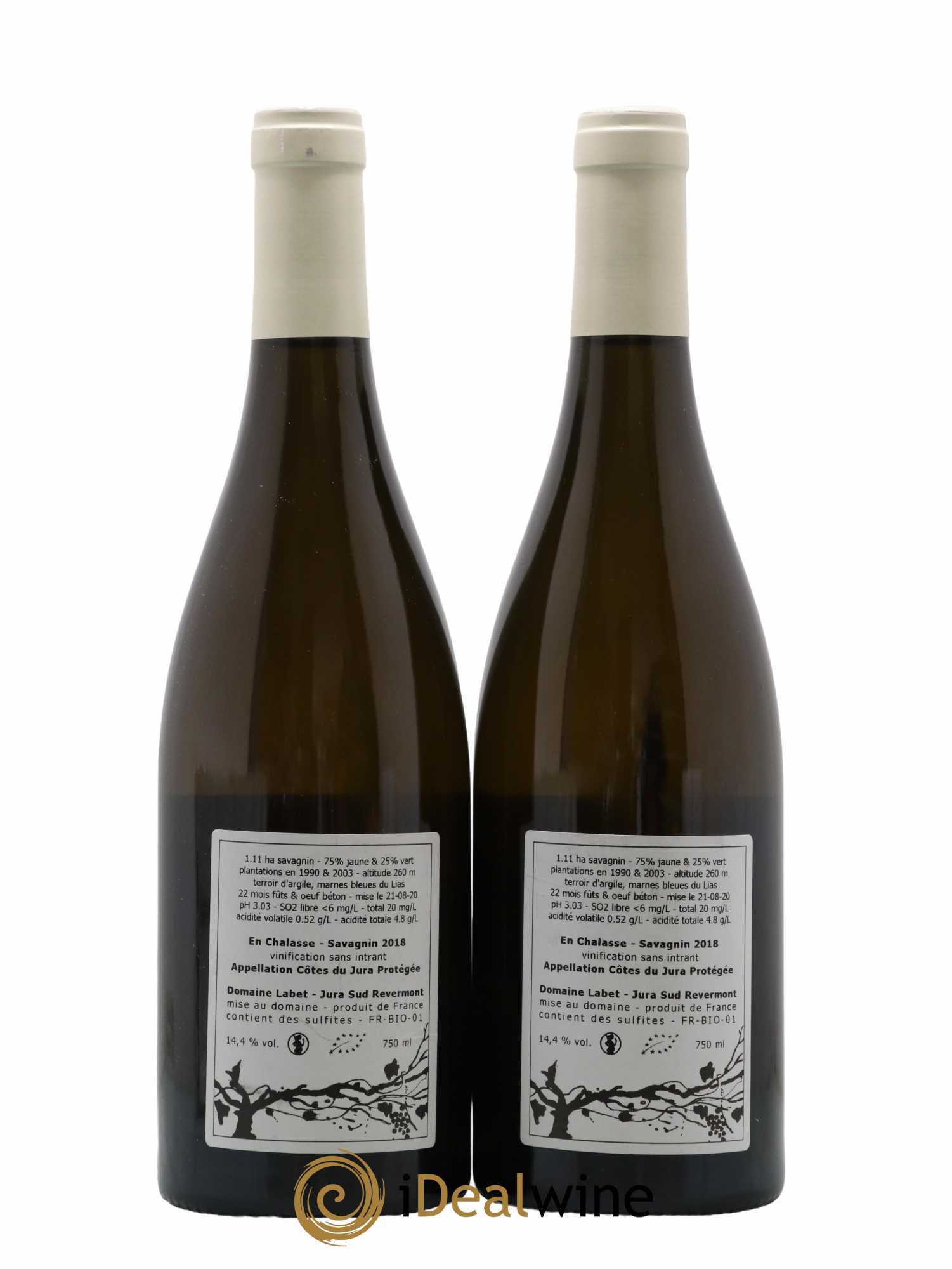 Côtes du Jura Fleur de Savagnin En Chalasse Romain - Julien  - Charline Labet 2018 - Lot de 2 bouteilles - 1