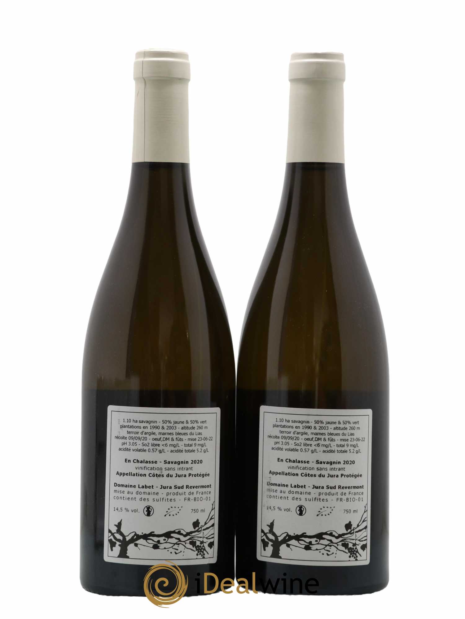Côtes du Jura Fleur de Savagnin En Chalasse Romain - Julien - Charline Labet 2020 - Lot de 2 bouteilles - 1