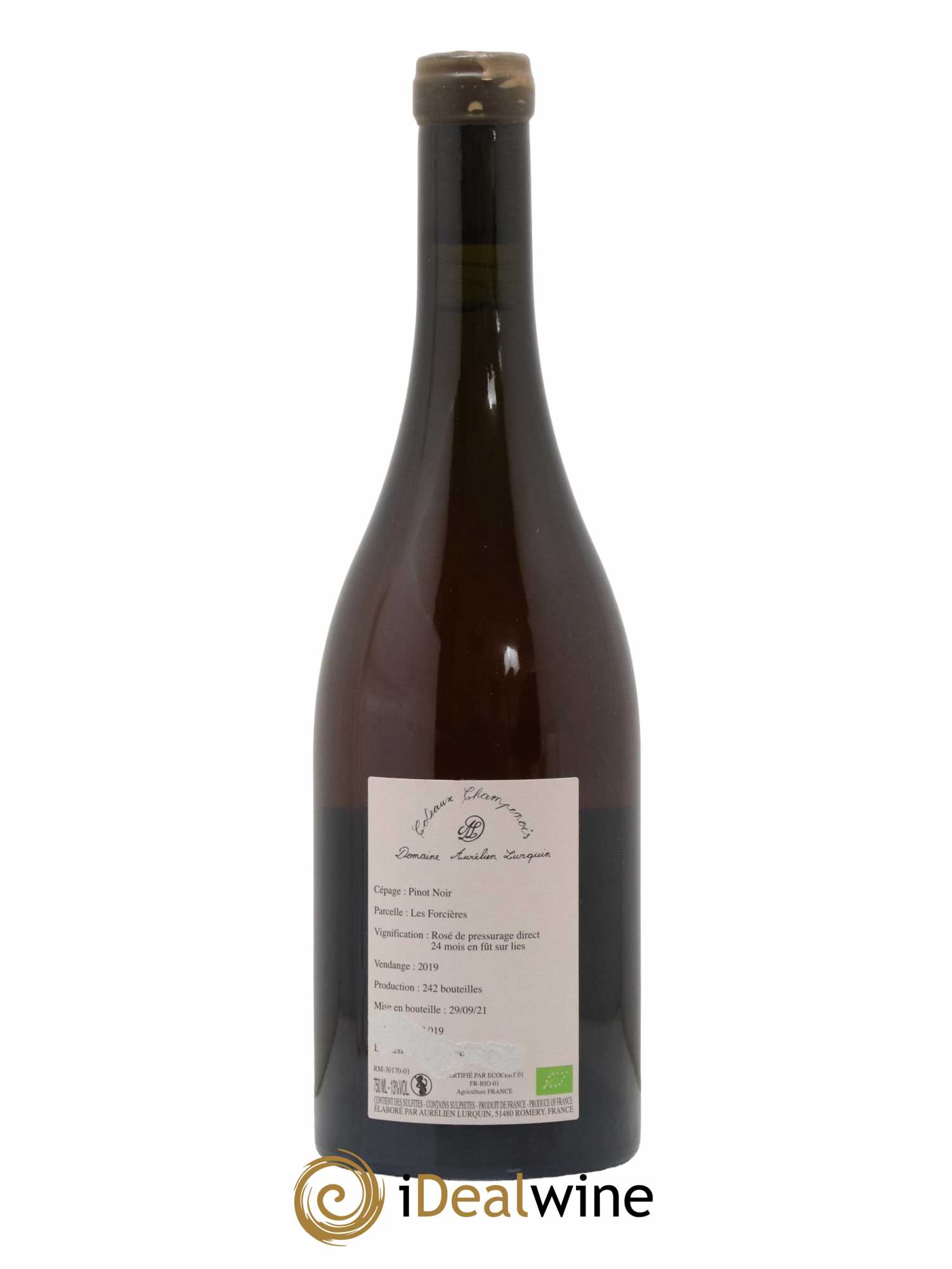 Coteaux Champenois Pinot Noir Les Forcières Aurélien Lurquin 2019 - Lot de 1 bouteille - 1