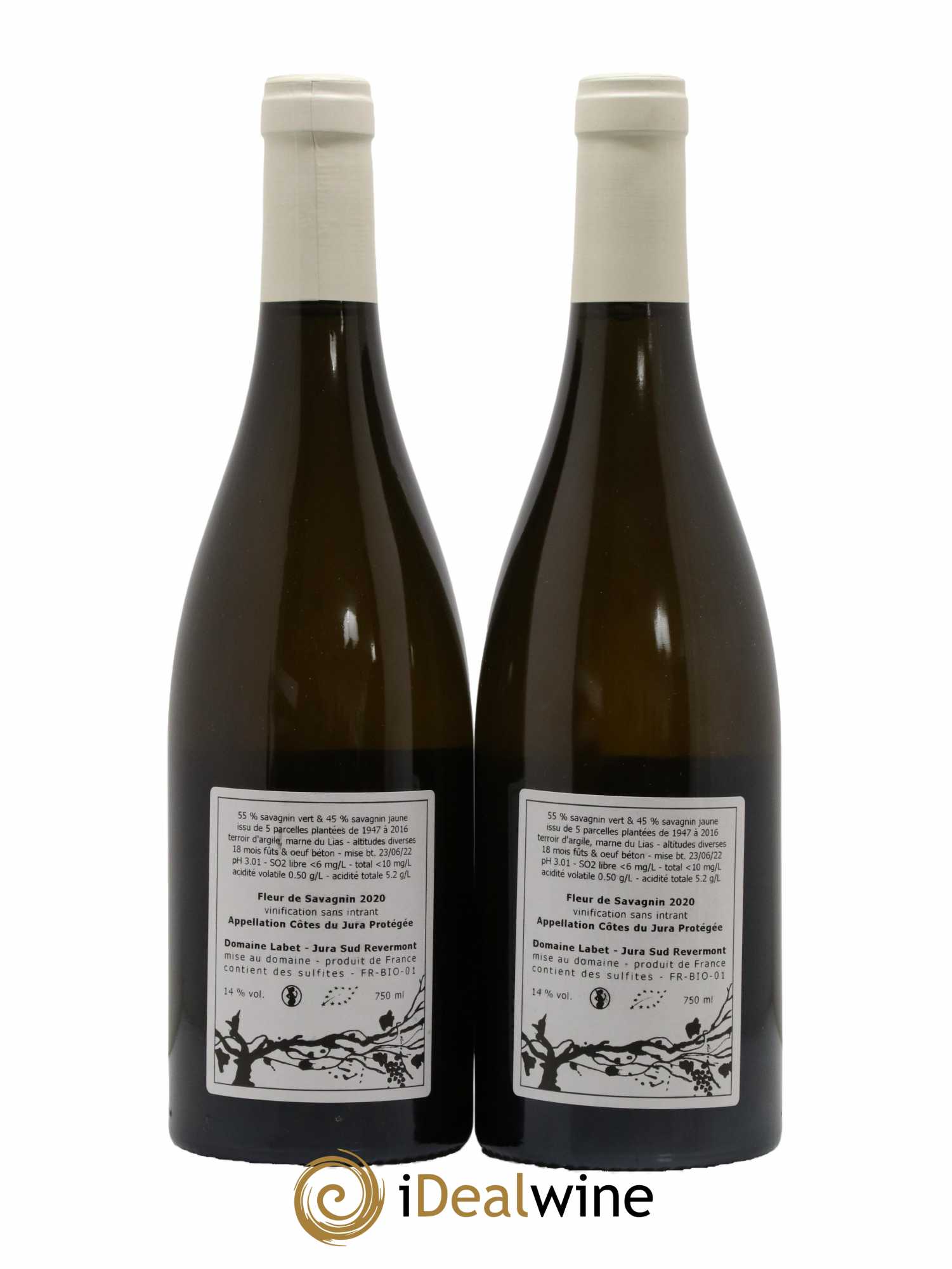 Côtes du Jura Fleur de Savagnin Romain - Julien - Charline Labet 2020 - Lot de 2 bouteilles - 1