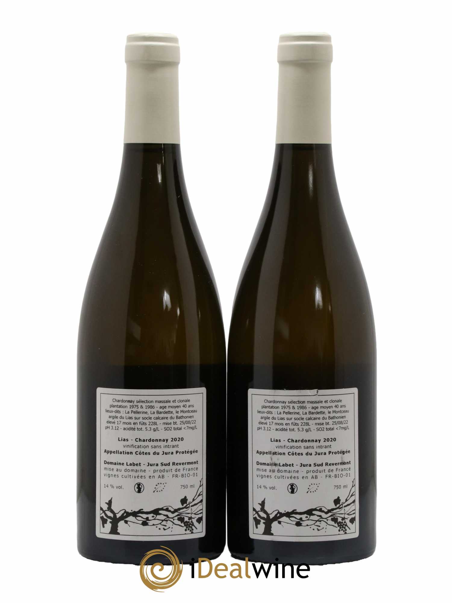 Côtes du Jura Chardonnay Lias Romain - Julien  - Charline Labet 2020 - Lot de 2 bouteilles - 1