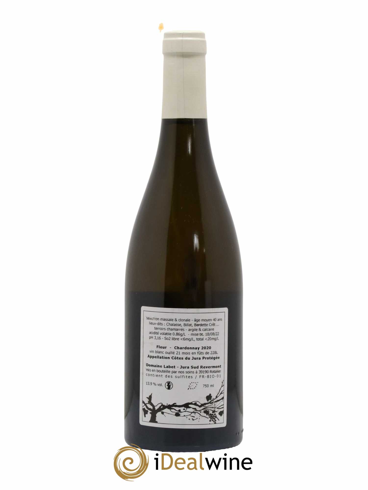 Côtes du Jura Chardonnay Fleur Romain - Julien - Charline Labet 2020 - Lot de 1 bouteille - 1