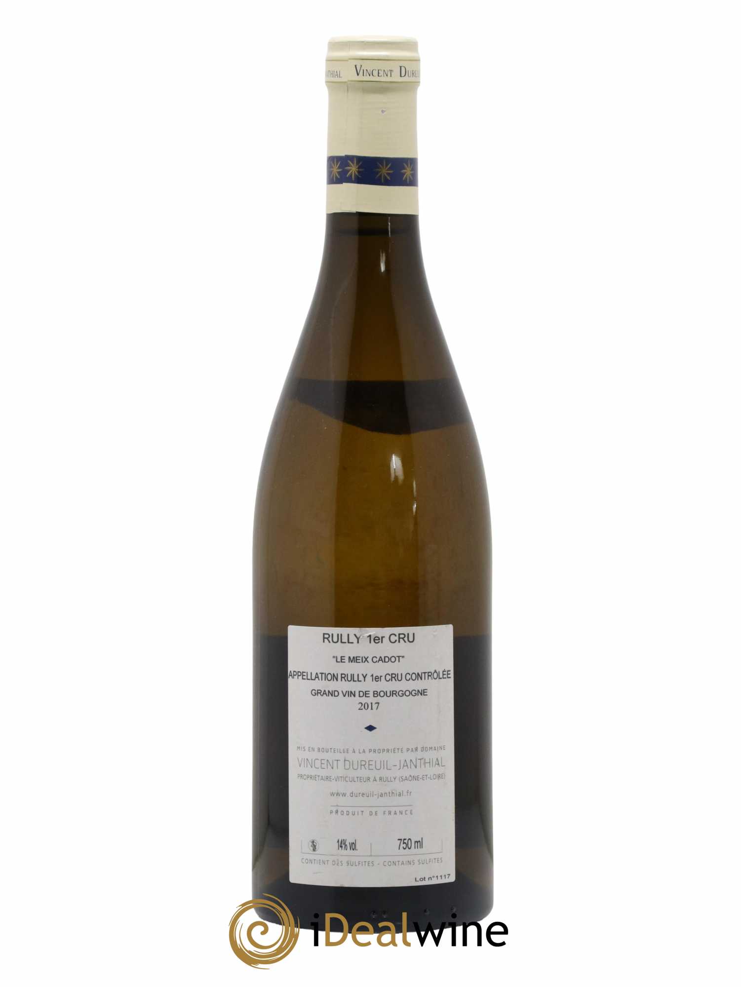 Rully 1er Cru Le Meix Cadot Vieilles Vignes Vincent Dureuil-Janthial 2017 - Lot de 1 bouteille - 1