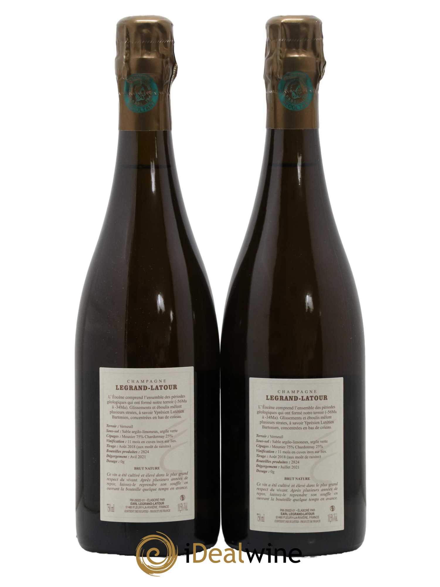 Champagne Eocène Domaine Legrand Latour 2018 - Lot de 2 bouteilles - 1