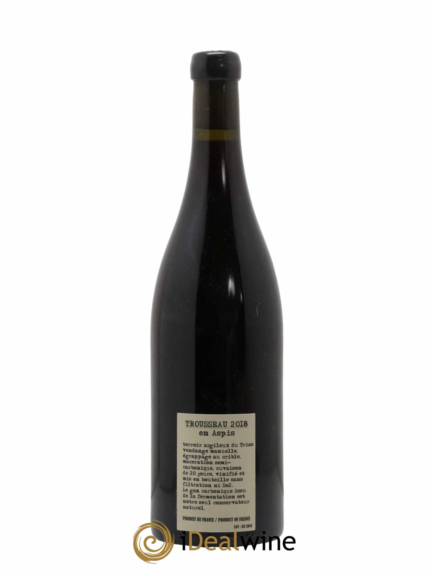 Arbois-Pupillin Trousseau En Aspis Adeline Houillon & Renaud Bruyère 2018 - Lot de 1 bouteille - 1