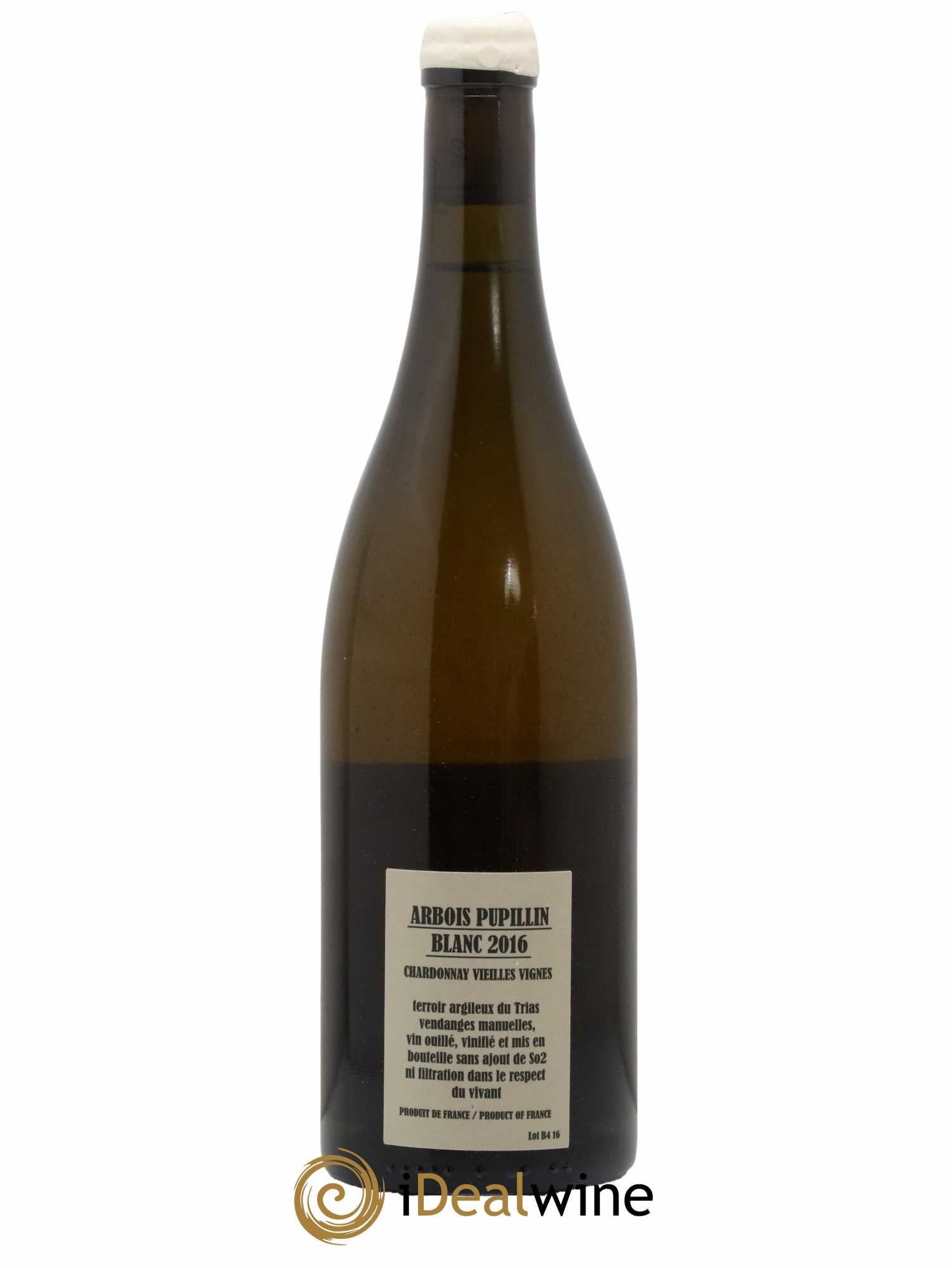 Arbois-Pupillin Chardonnay Vieilles vignes Adeline Houillon & Renaud Bruyère 2016 - Lot de 1 bouteille - 1