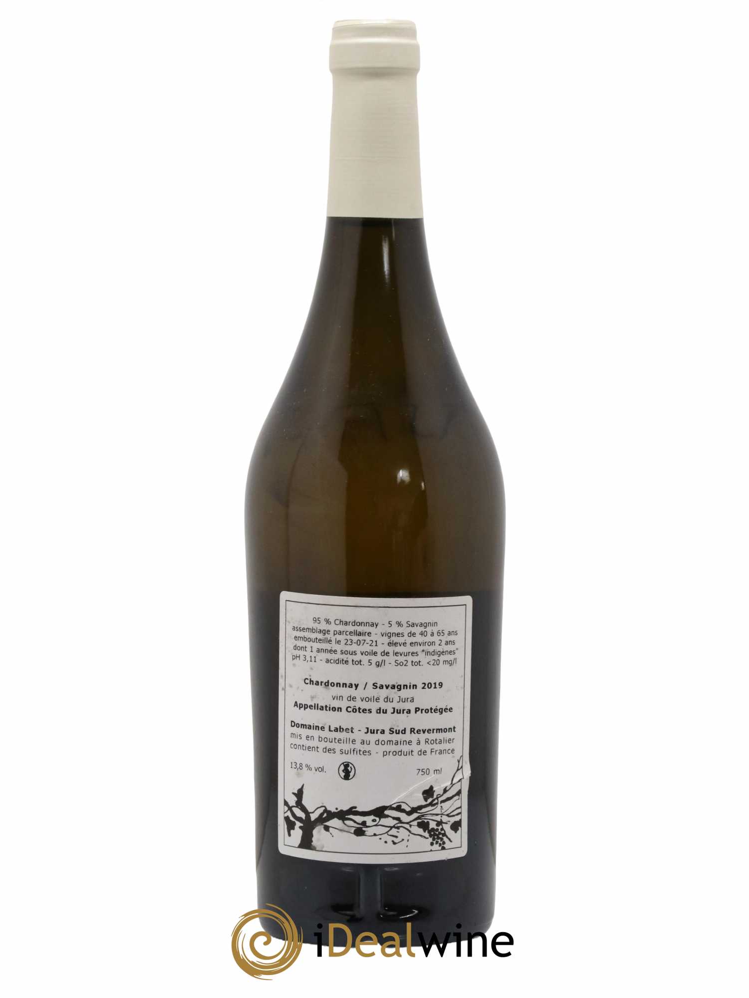 Côtes du Jura Vin de Voile Chardonnay-Savagnin cuvée de garde Romain - Julien - Charline Labet 2019 - Lot de 1 bouteille - 1